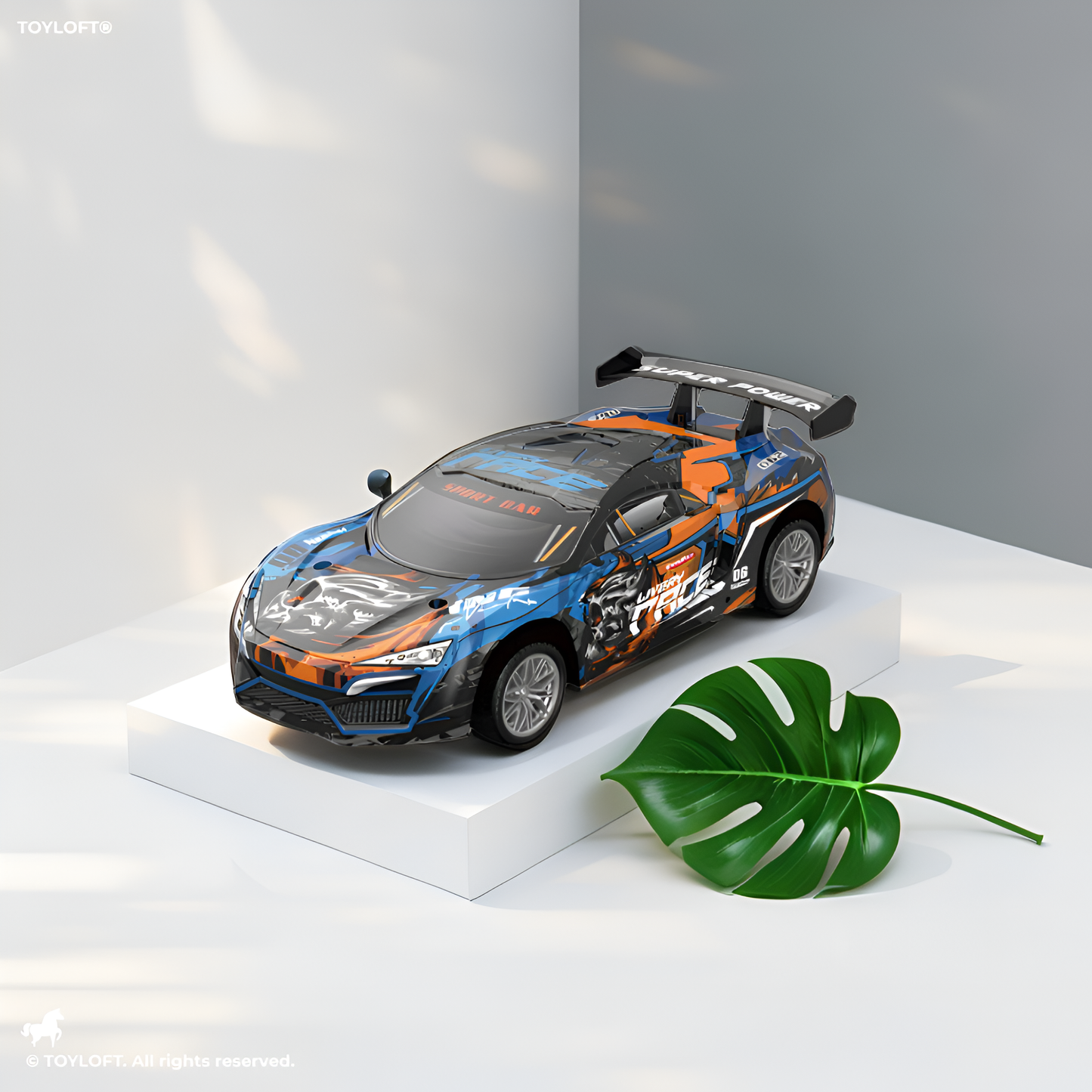 High-Speed Race Car - 2WD Remote Control Race Car with LED Lights 1:16 Scale LMI15839.