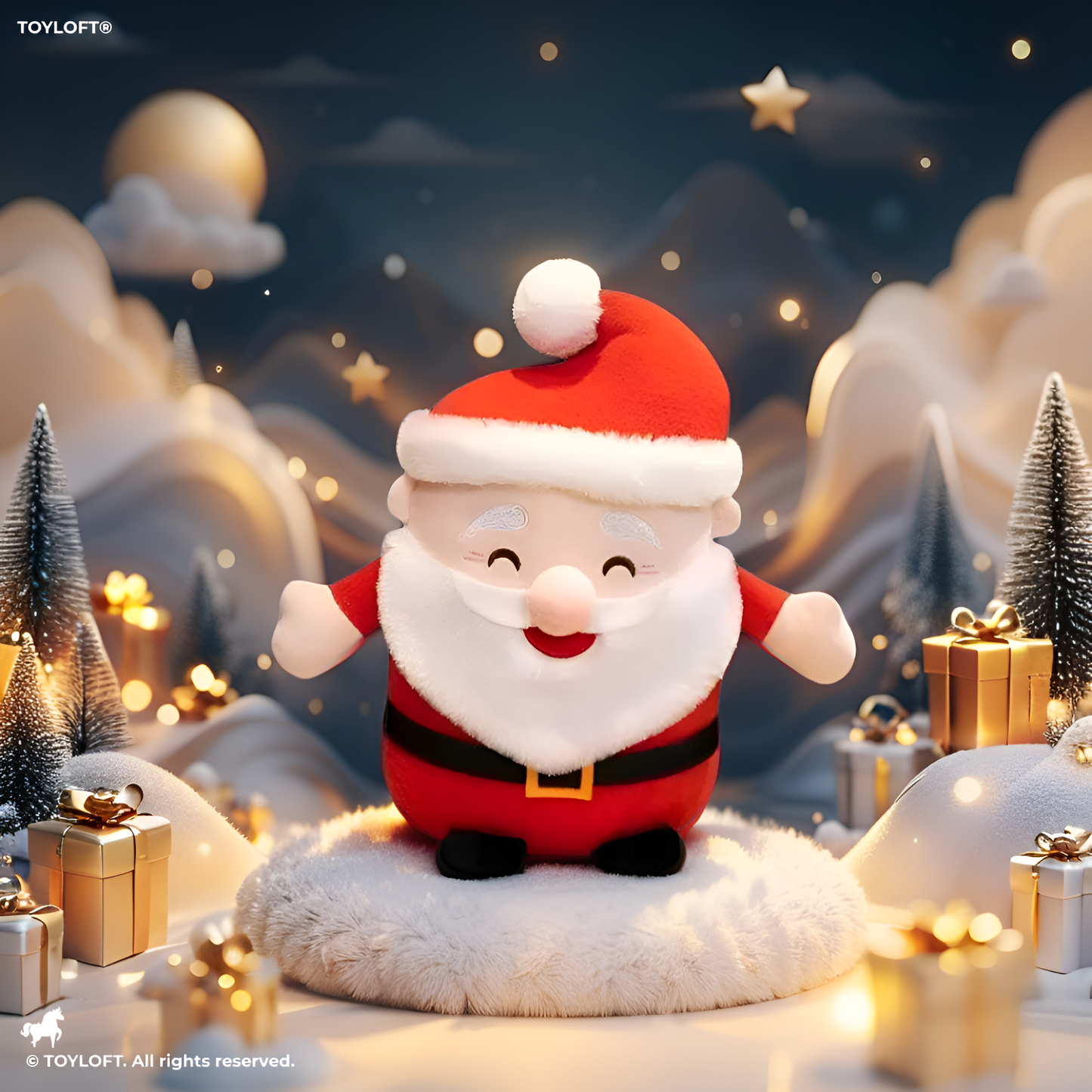 SnuggleSanta - Soft Plush Santa Claus Toy with Smiling Beard | Christmas Gift for Kids, Boys & Girls - MS14180.