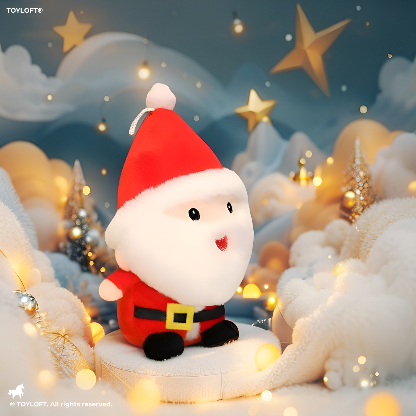 Santa Plush - Santa Claus with V-Shaped Beard, Soft Stuffed Plush Toy for Kids & Christmas Decoration | 8 inches - MS14181.