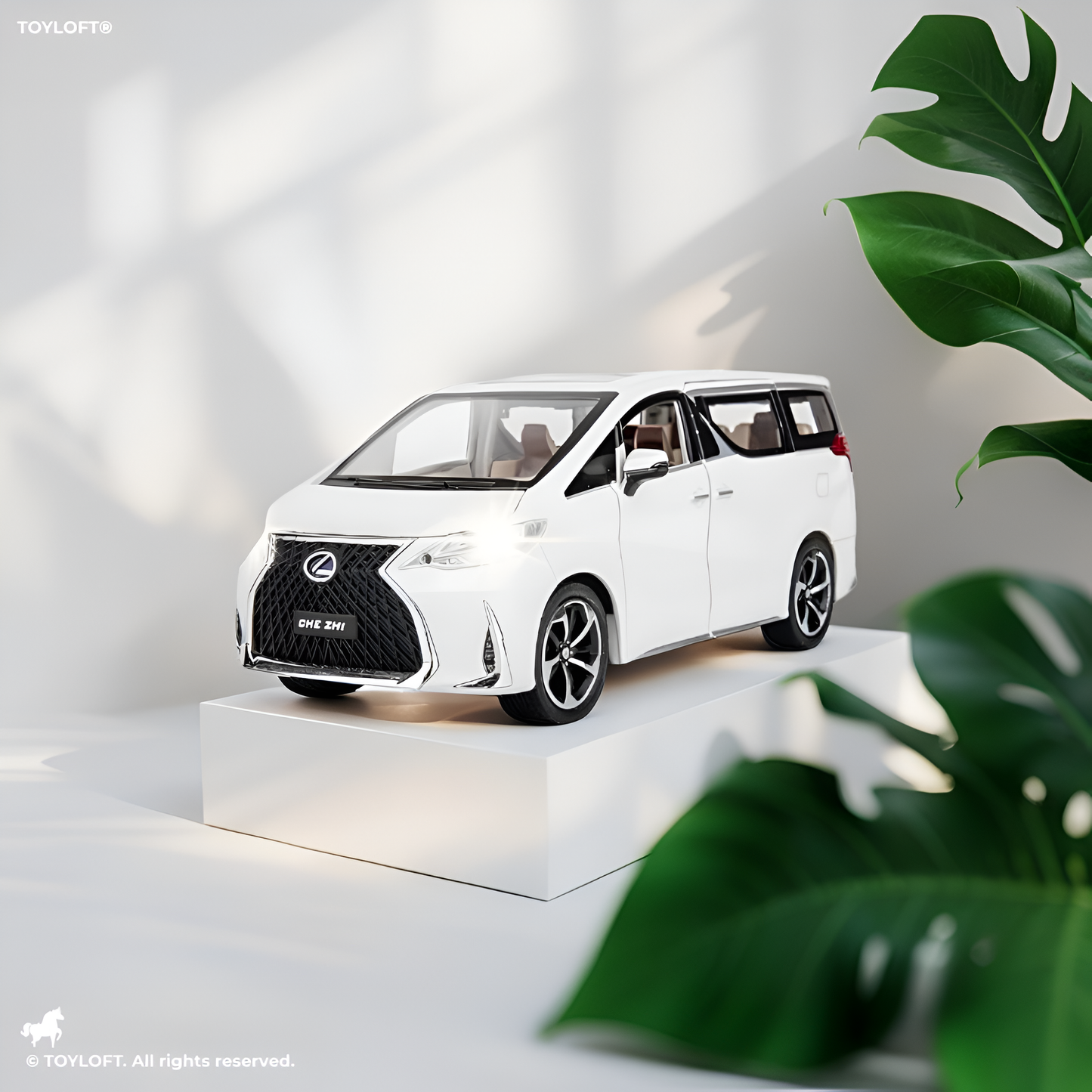 1:18 Scale Lexus LM300h Diecast Model Car - Luxury MPV Miniature with Sound & Light - White Metal Collectible Toy MD1786