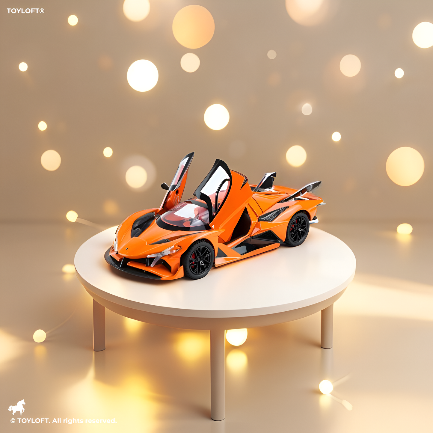Orange - Apollo EVO - Pull Back Function with Realistic Sound & Bright LED Lights | Perfect Diecast Car for Kids & Collectors - Scale 1:24 - NX13494.