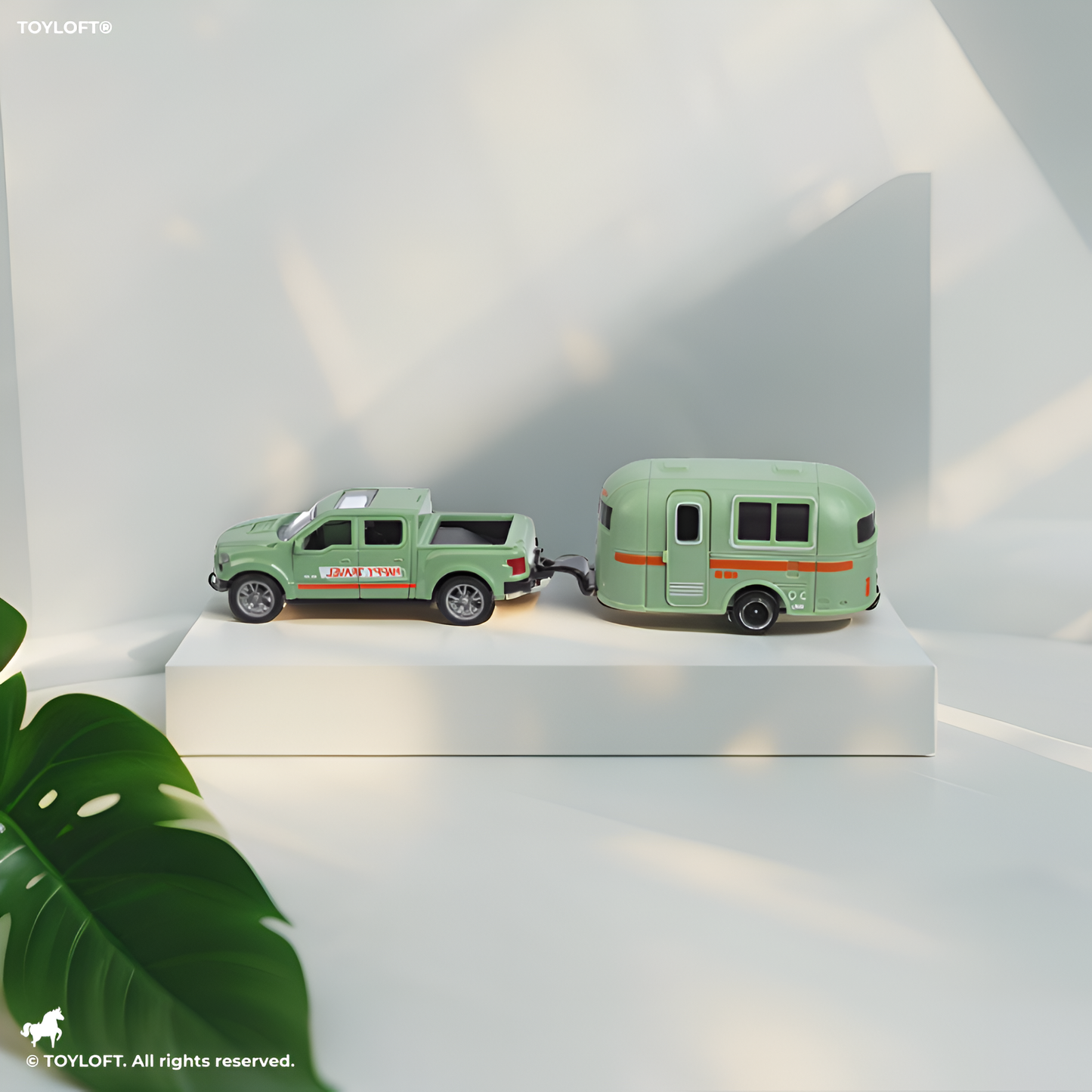 Retro Pickup Truck & Travel Trailer Toy – Adventure Camper Playset for Kids.