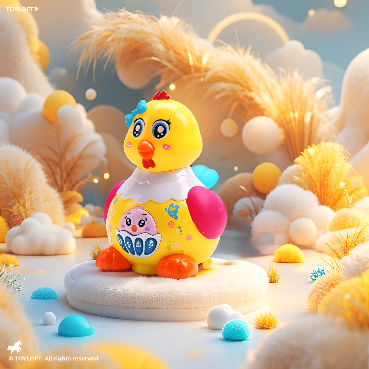 Pink - Funny Hen - Musical Toy with Bump and Go Action, Instrument Recognition, and Animal Cognition Features - LMI14039