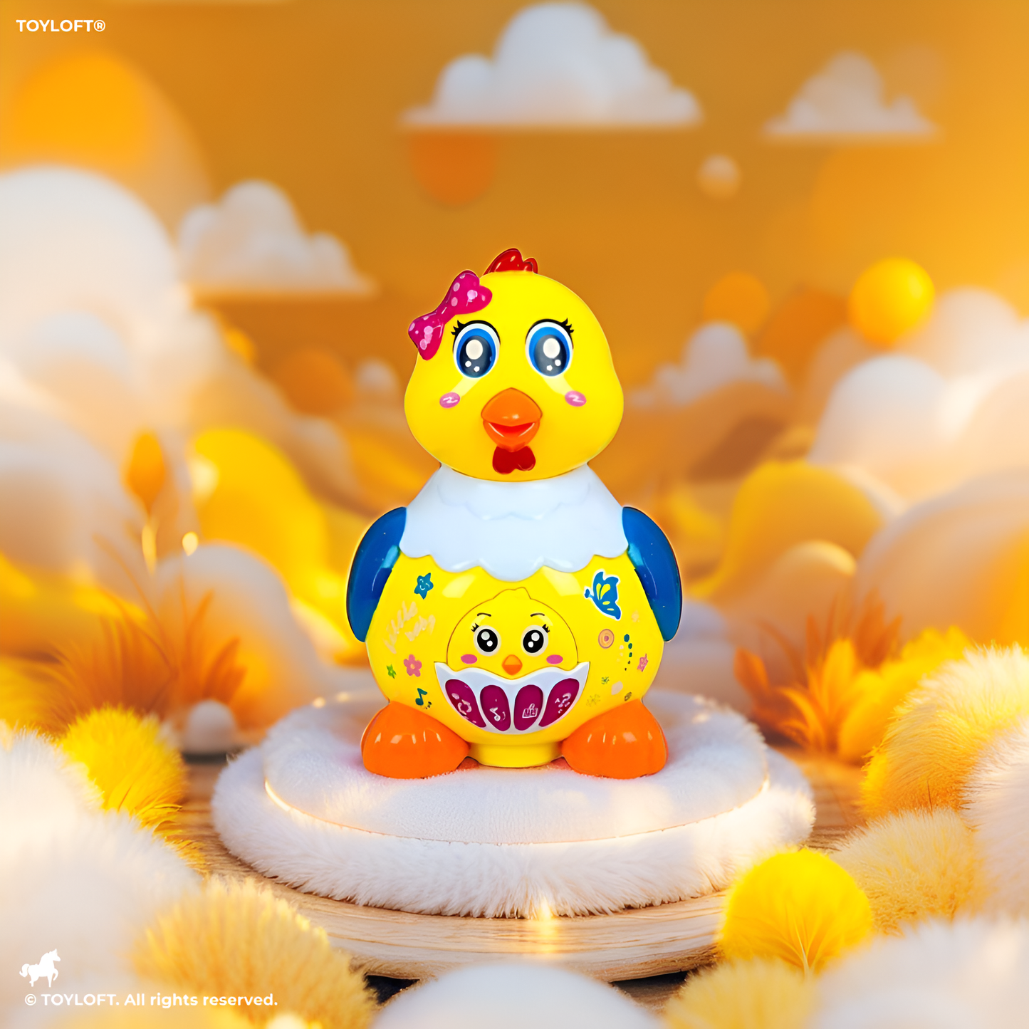 Blue - Funny Hen - Musical Toy with Bump and Go Action, Instrument Recognition, and Animal Cognition Features - LMI14039