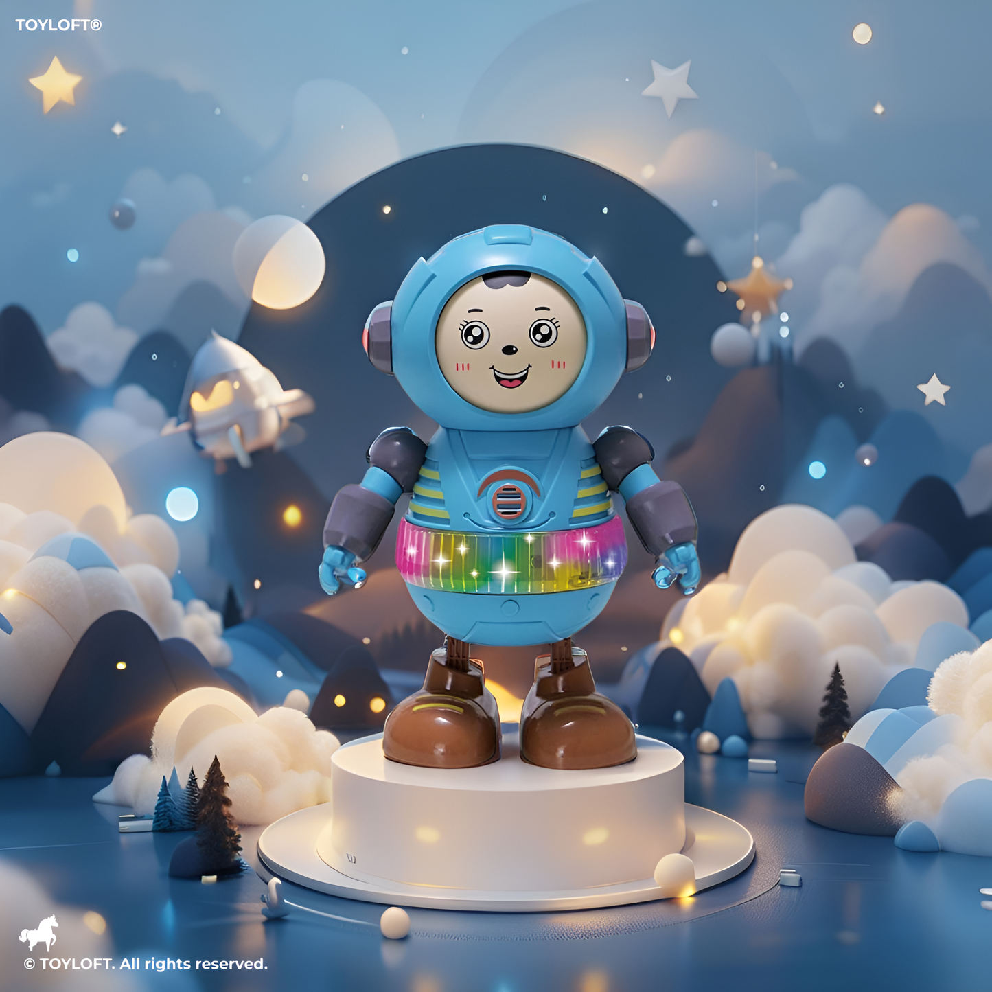 Electric Dancing Space Robot Musical Toy - Blue (MS-M-31)