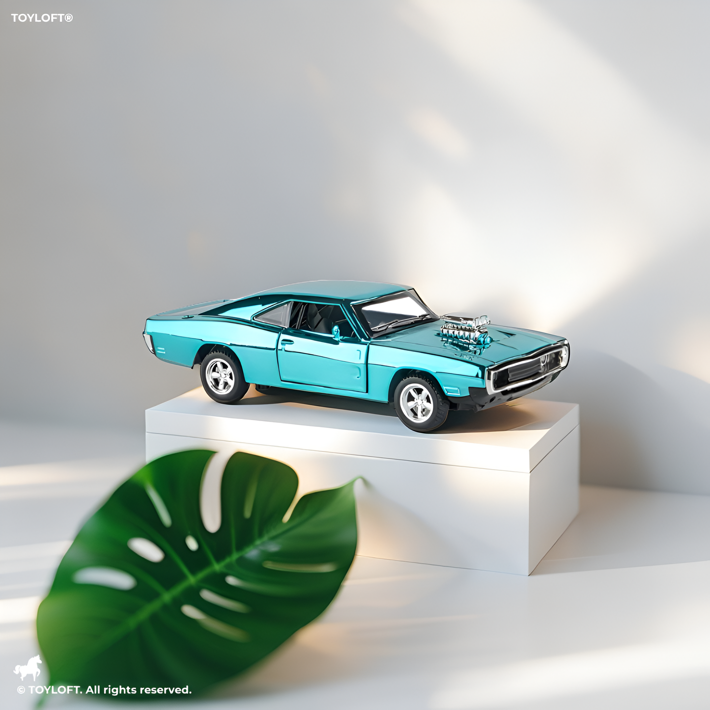 1970 Dodge Charger RT Diecast Car 1:32 Scale Metal Model - Fast and Furious Edition Oceanic Glow.