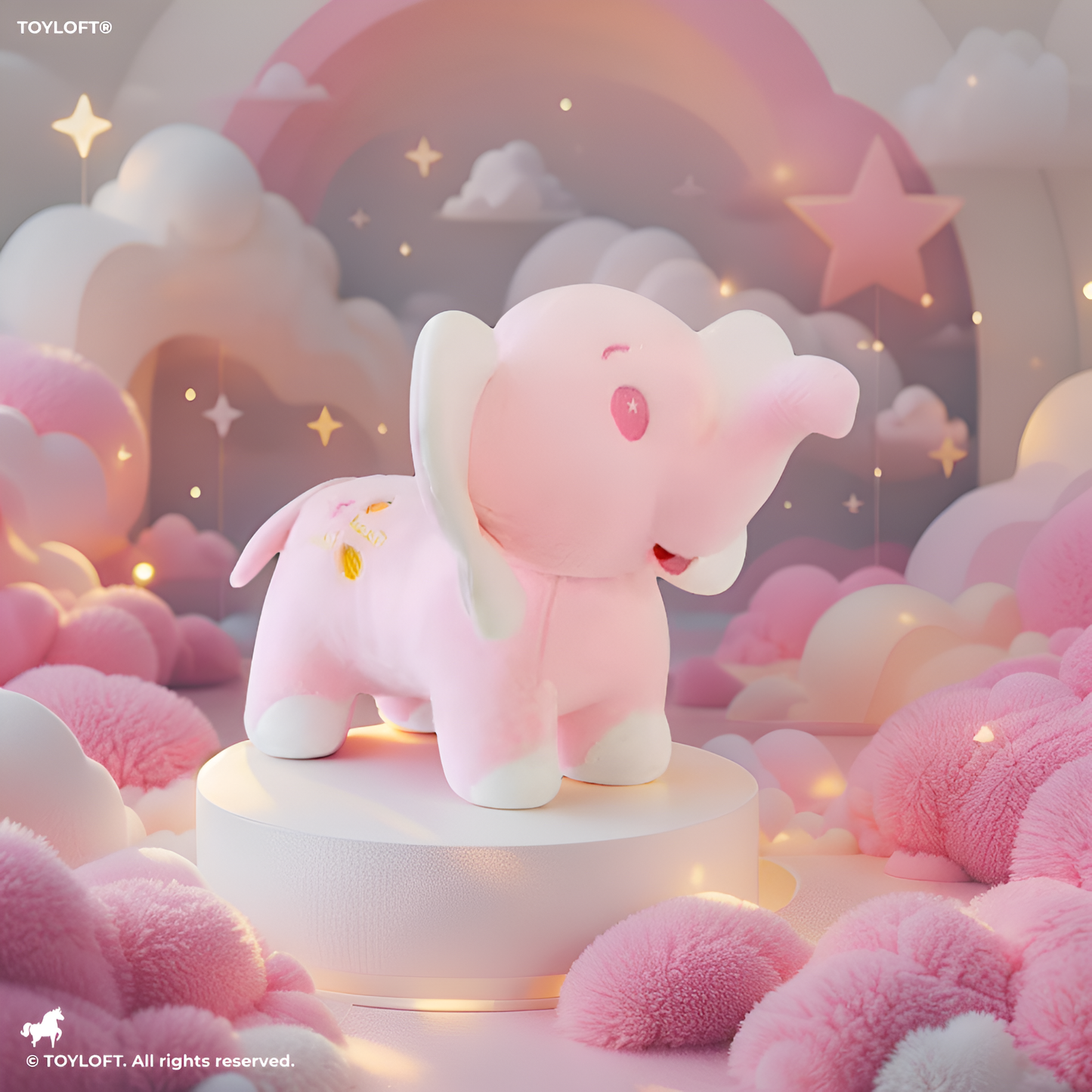 Pink - Cute Elephant Soft Toy - 10-inch Plush Stuffed Animal for Kids LMI14151.