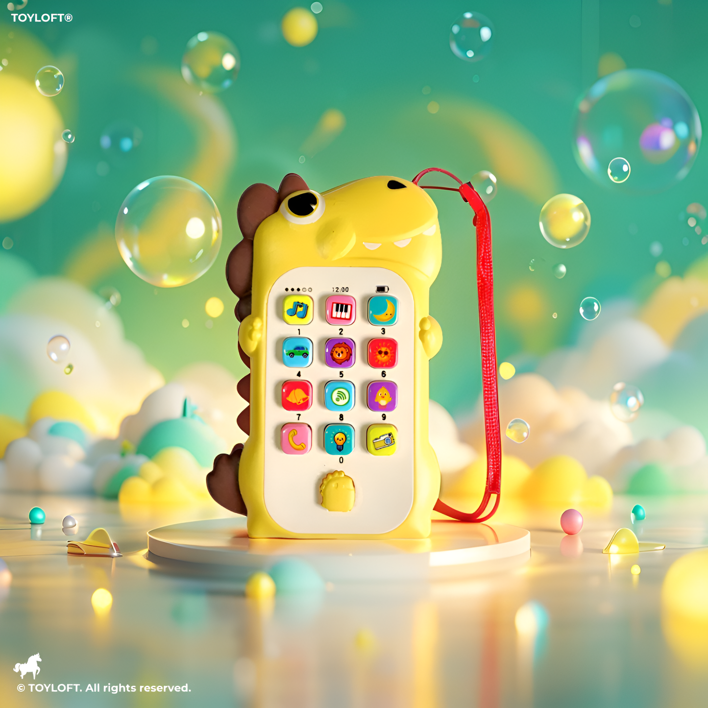 Dino - Interactive Dinosaur Toy Phone for Toddlers | Learning Music, Numbers & Animal Sounds Educational Smartphone Yellow LMI15084.