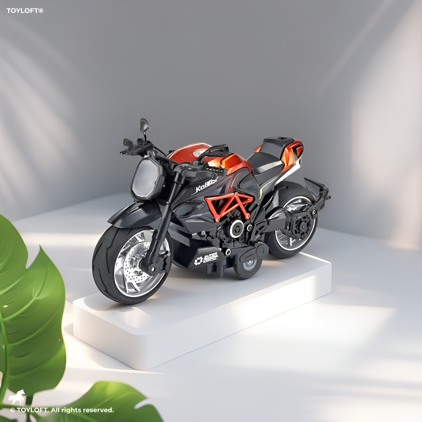 MotorX – Diecast Pull Back Bike with Music and Light Scale 1:8 Orange LMI15131.