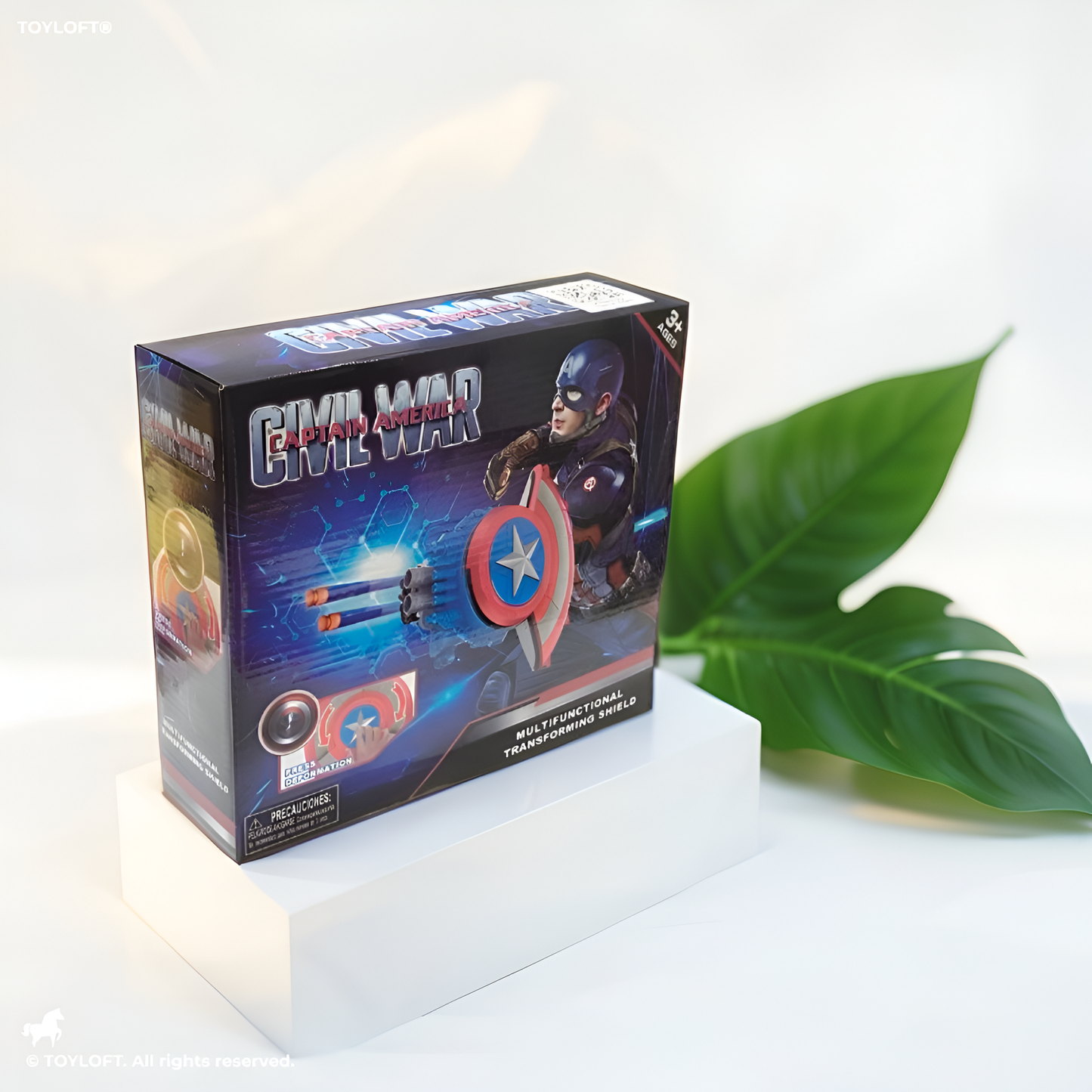 Civil War Captain America – Marvel Avengers Shield Launcher Toy with Manual Reload – Dart Shooter for Kids - MS14208.