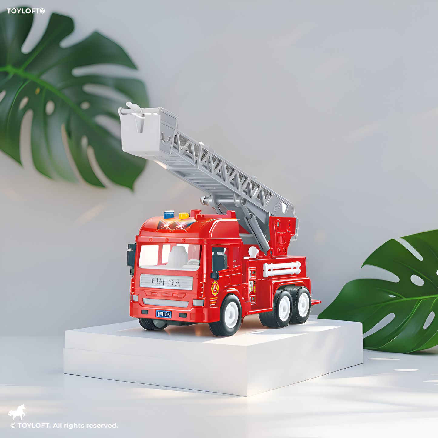 Fire Emergency Truck Toy with Sliding Stair – Rescue Fire Engine Vehicle for Kids LMI11035.