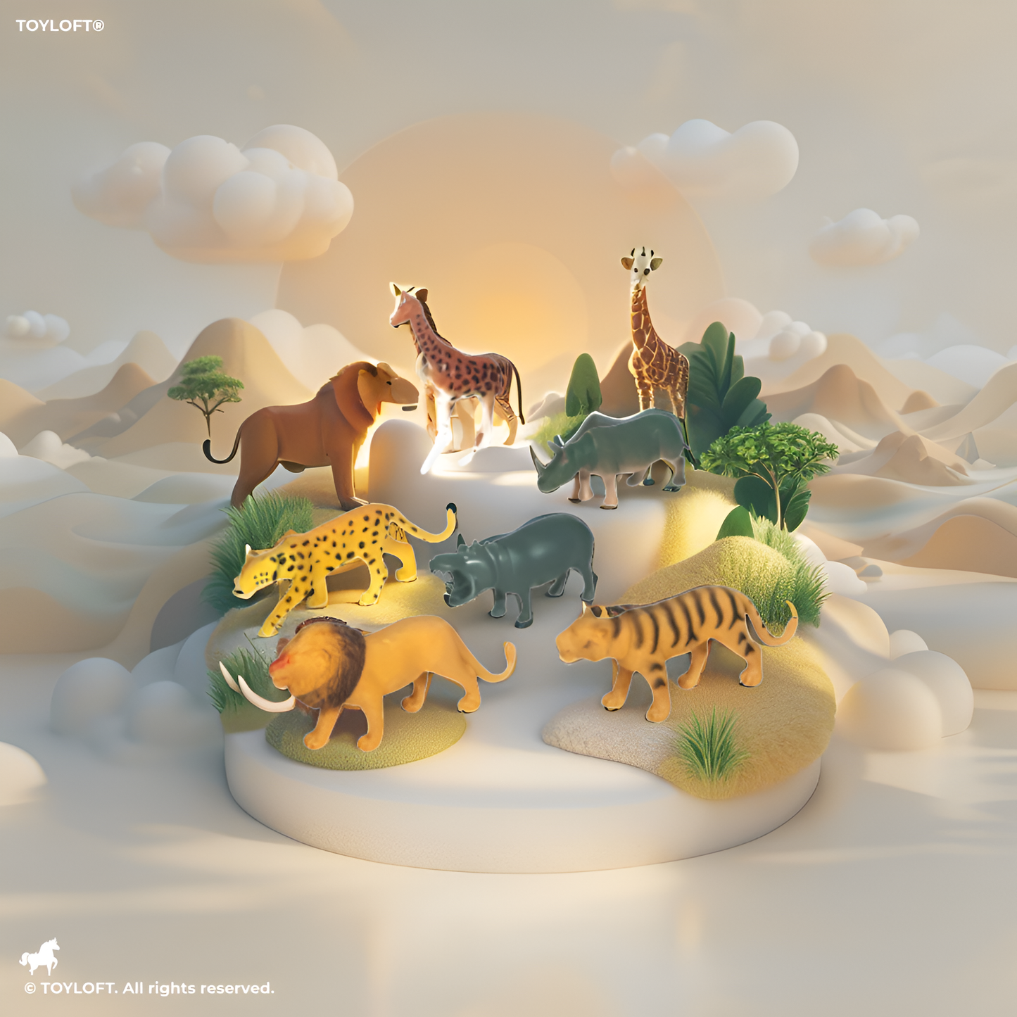 6-Piece Wild Animal Toy Set – Lion, Tiger, Giraffe & More – Educational Safari Figurines for Kids LMI13846.