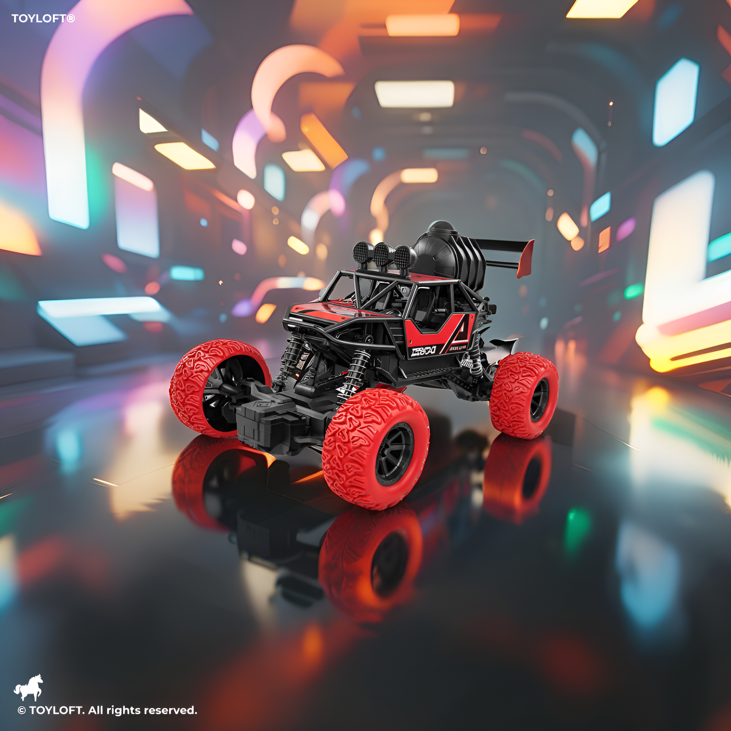 Sprayer High-Speed Off-Road RC Car – WD Rock Climber with Smoke Function, Double Magnet Motor, Large Tires, Monster Racing Car Scale 1:18 Red LMI15130.