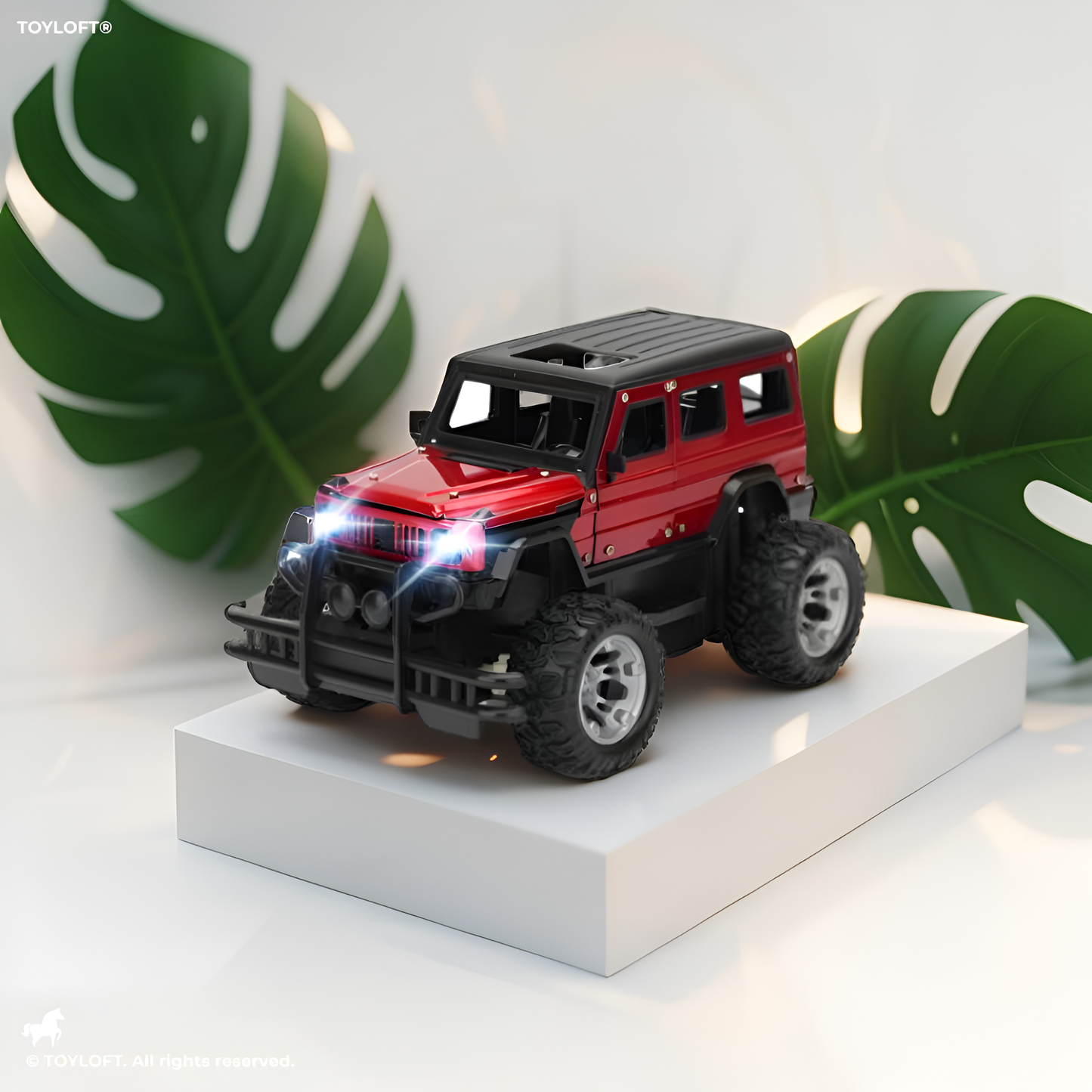 Red - Off-Road Xtreme – Metal Body Rechargeable Remote Control Rock Climbing Racing Car with LED Lights – Assorted Colors - MS11042.