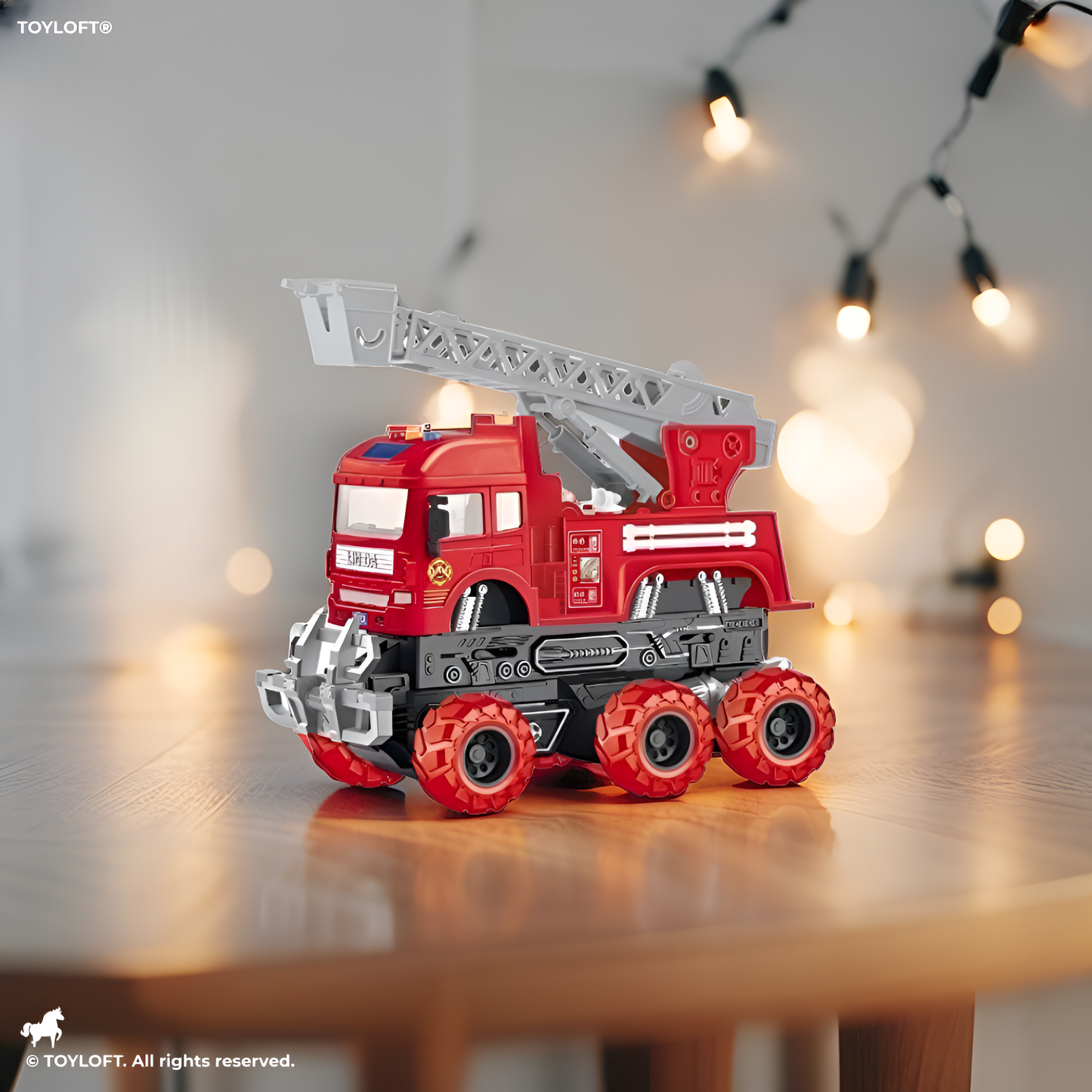 Fire Truck Deformation Toy – 6 Wheels Transforming Rescue Vehicle for Kids LMI11178.