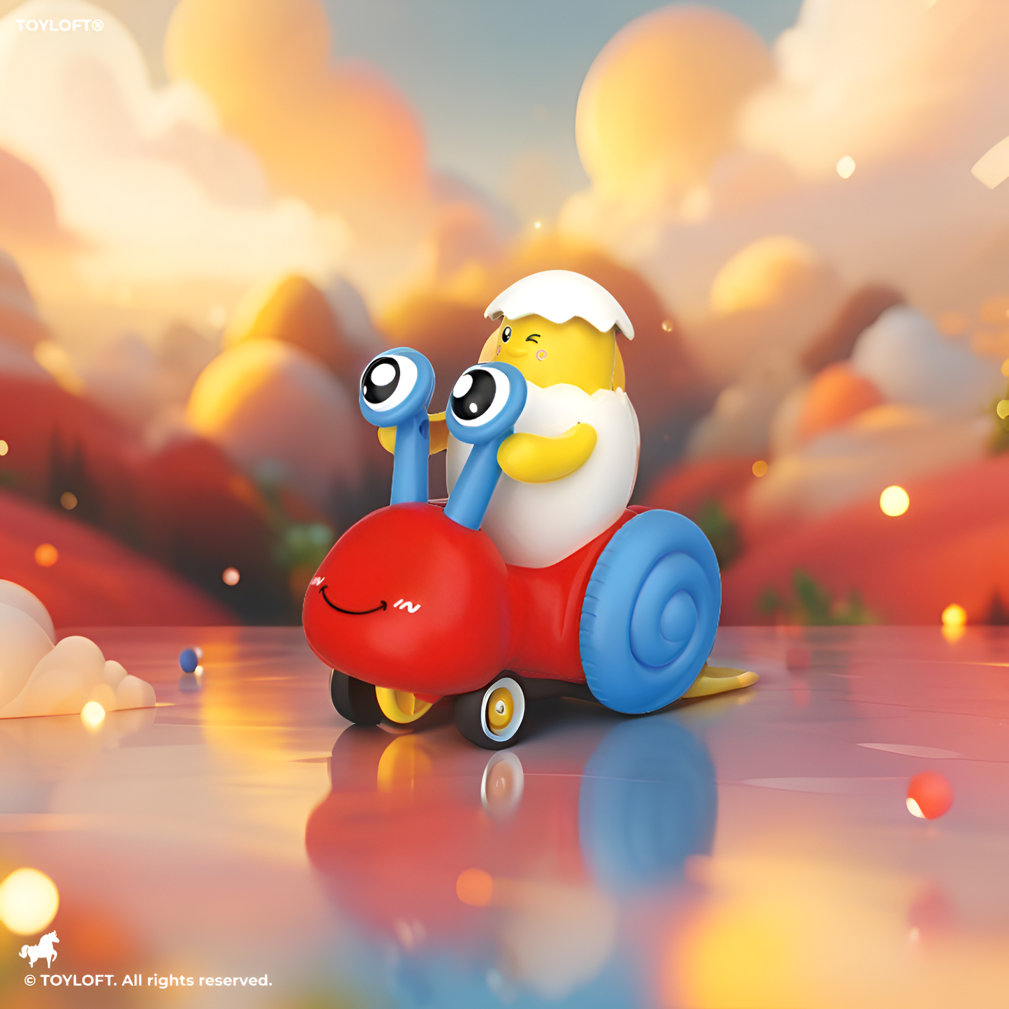 Red - Push and Go Snail Toy with Winking Egg Rider | Rolling Baby & Toddler Motor Skills Toy LMI12712