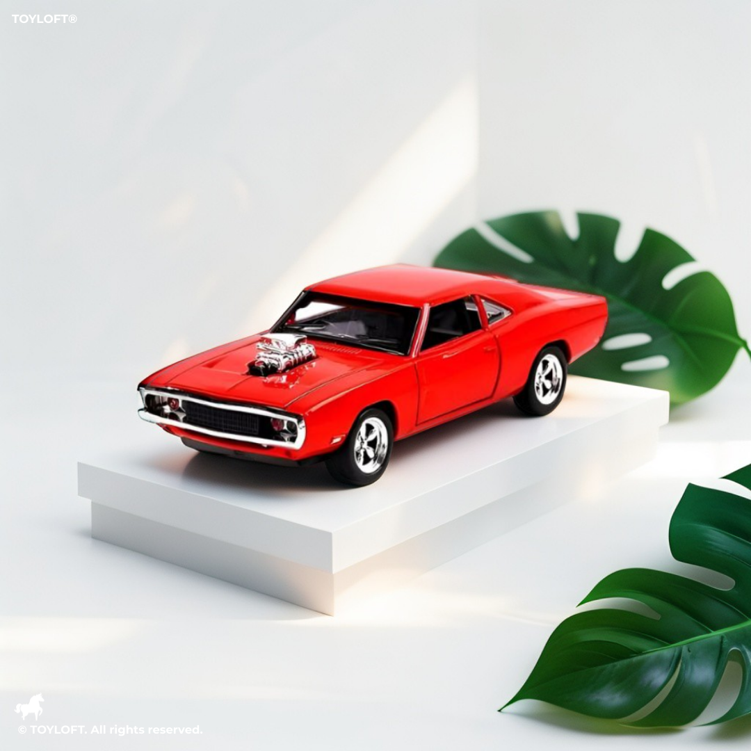 Red -  1970 Dodge Charger Diecast Car Metal Model – Fast & Furious 7 Edition - Scale 1:32 TV4893.