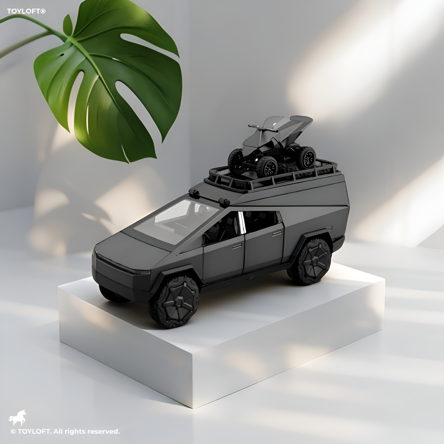 Black - Cybertruck Diecast Car Toy – Camping RV Edition | Collectible Metal Model for Kids & Adults Scale 1:24 LMI14923.
