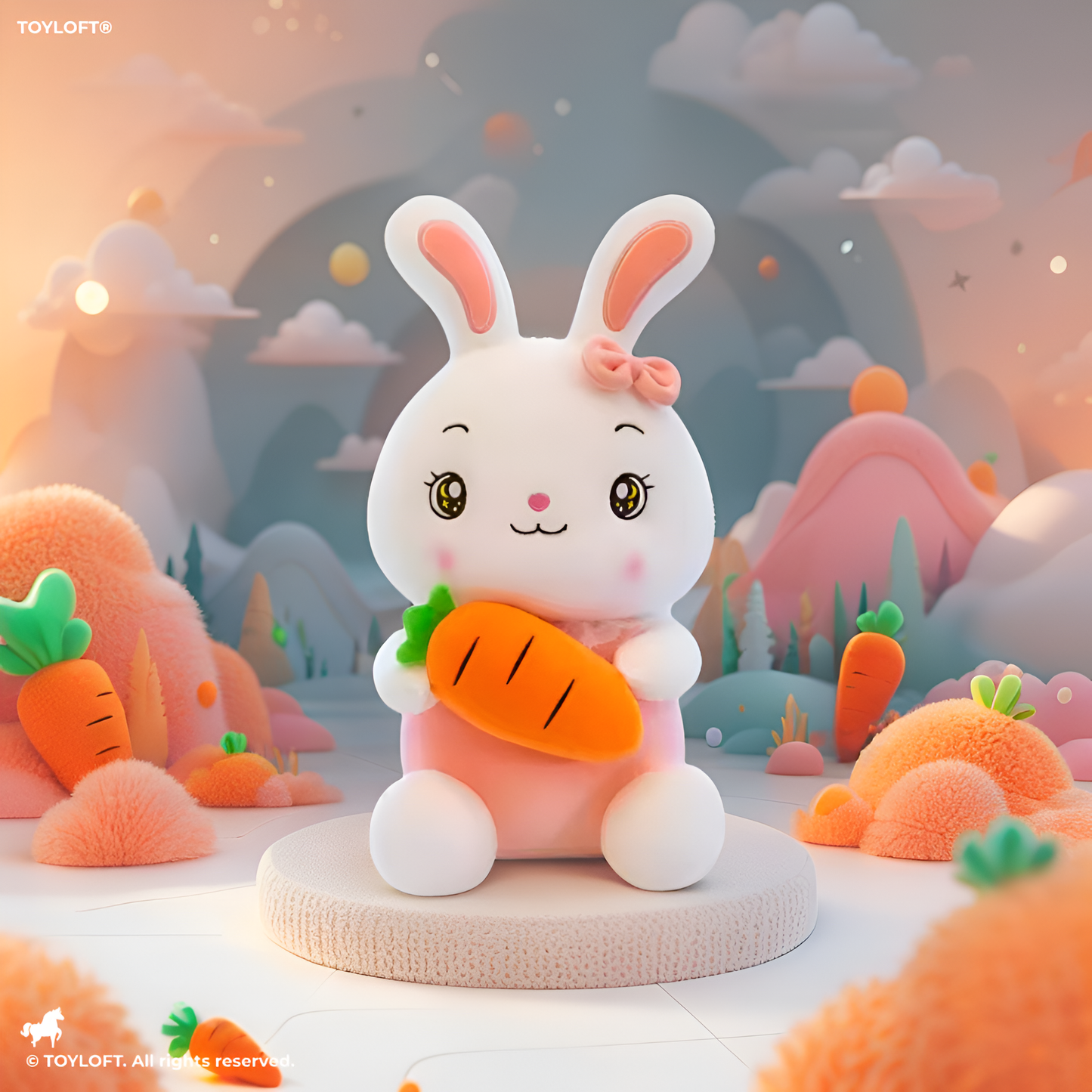 PINK - CozyCarrot Rabbit Plush – 10 Inch Soft White Bunny Pillow | Cute & Cuddly Gift for Kids - ST14150