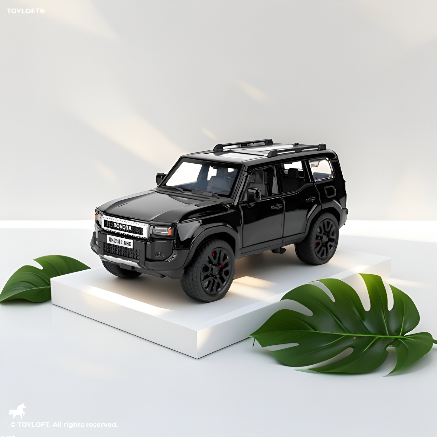 Black Toyota Land Cruiser Prado Diecast Metal SUV Model | Pullback with Sound & Light Scale 1:32 TV5799