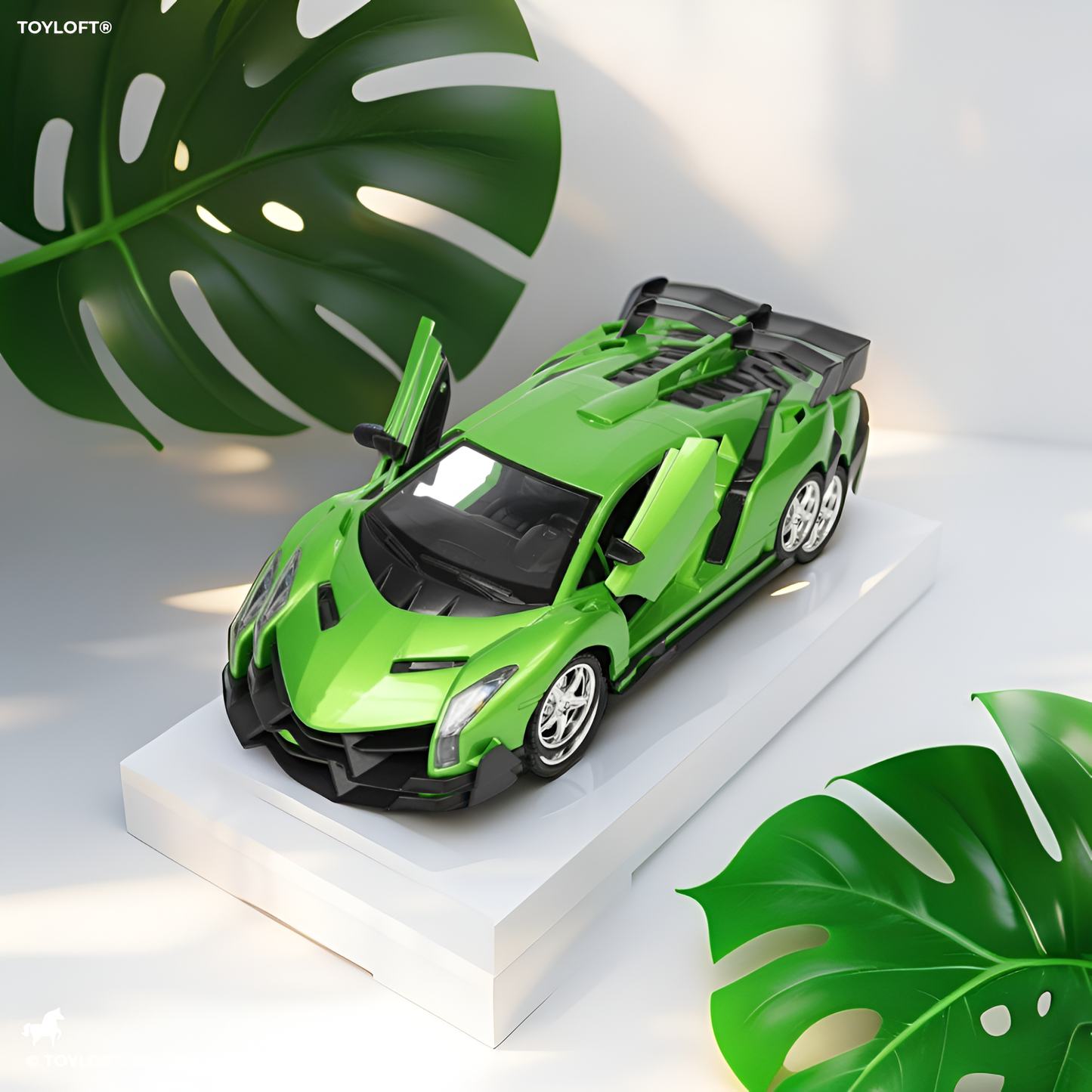 Green Supercar RC Model Toy – High-Speed Remote Control Car with Butterfly Doors | Rechargeable Race Car for Kids LMI10889.
