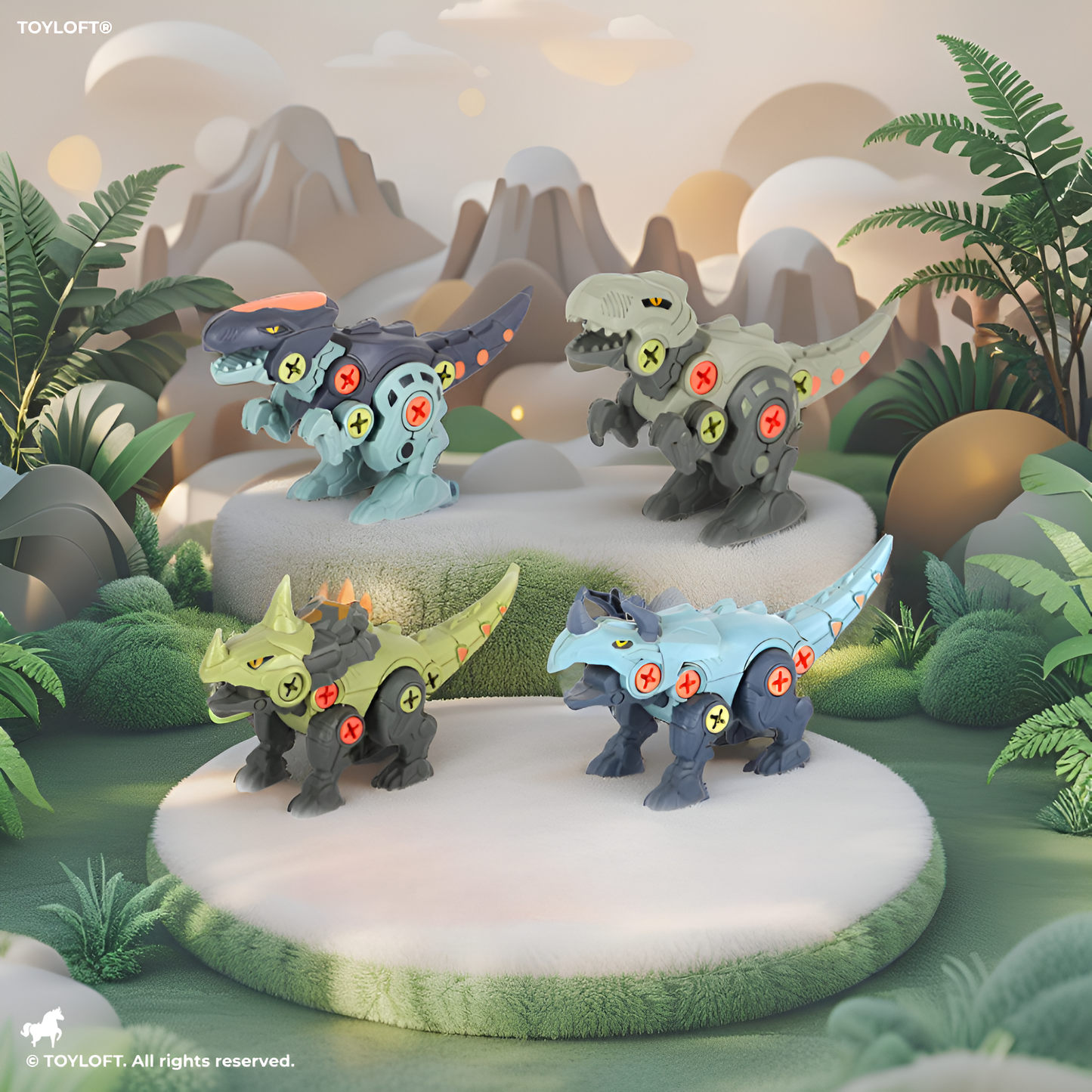 DIY Dinosaur Construction Toys for Kids – STEM Learning Set with Tools LMI14207.