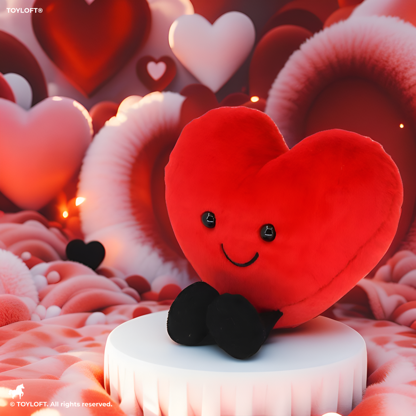 Valentine's Day Heart Plush Pillow – Adorable Red Love Cushion, Soft Toy For Boys & Girls 7 inch - MS14510.