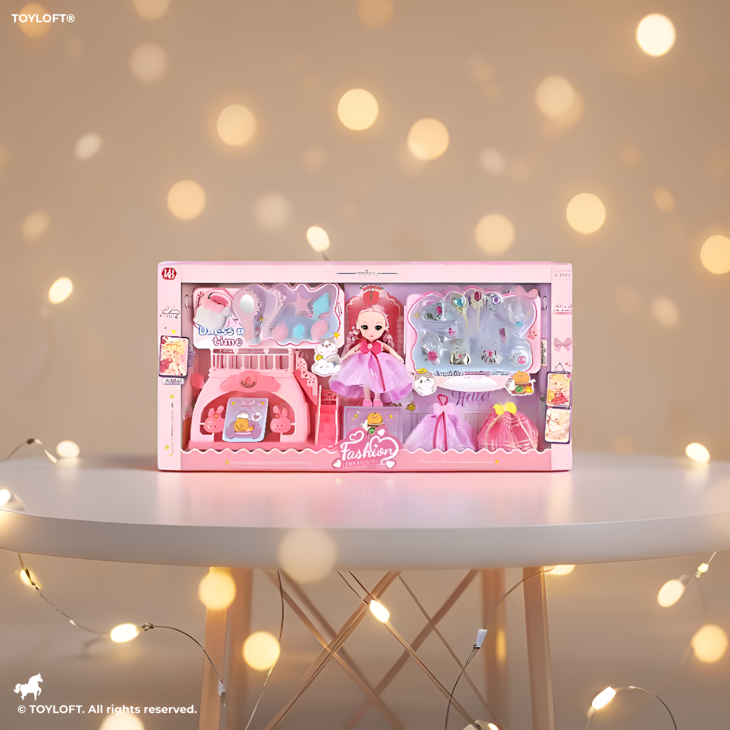 SparkleSet – Barbie Inspired Stylish Dress-Up Play with Makeup Kit & Fashion Accessories for Girls | Creative Pretend Toy Gift for Kids LMI12839.