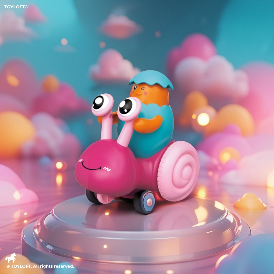 Push and Go Snail Toy with Winking Egg Rider | Rolling Baby & Toddler Motor Skills Toy LMI12712