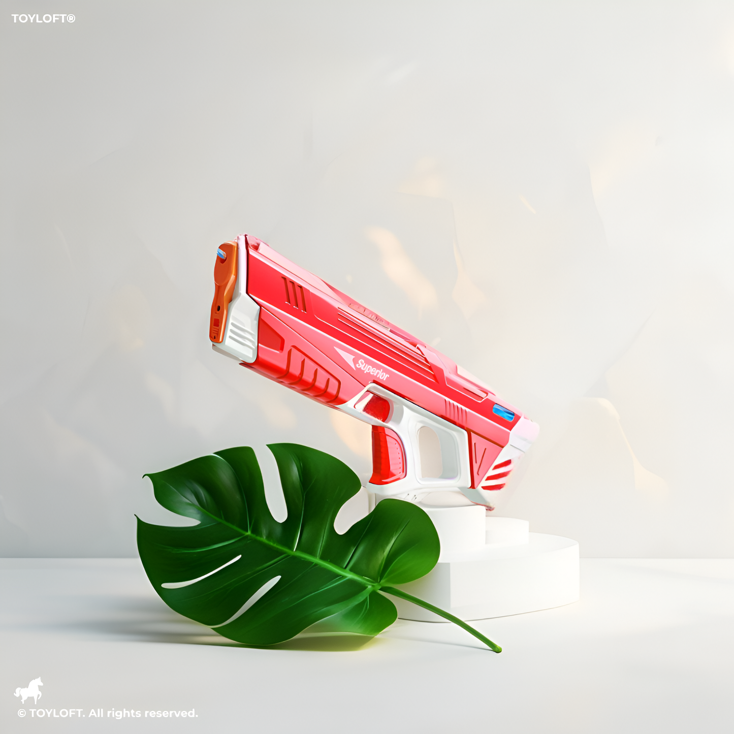 WaveRiot – Automatic Electric Water Gun Powered Spray Blaster with Induction Suction, Long-Range Spray Up to 32ft Red LMI15842.