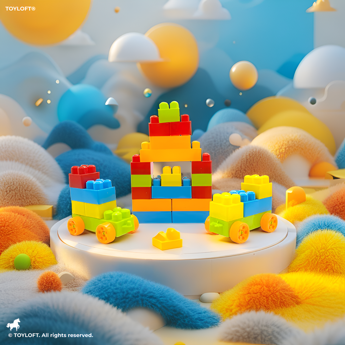 Multicolor 76-Piece Building Blocks with Bag | Educational Toy for Kids’ Learning & Creativity LMI7513.