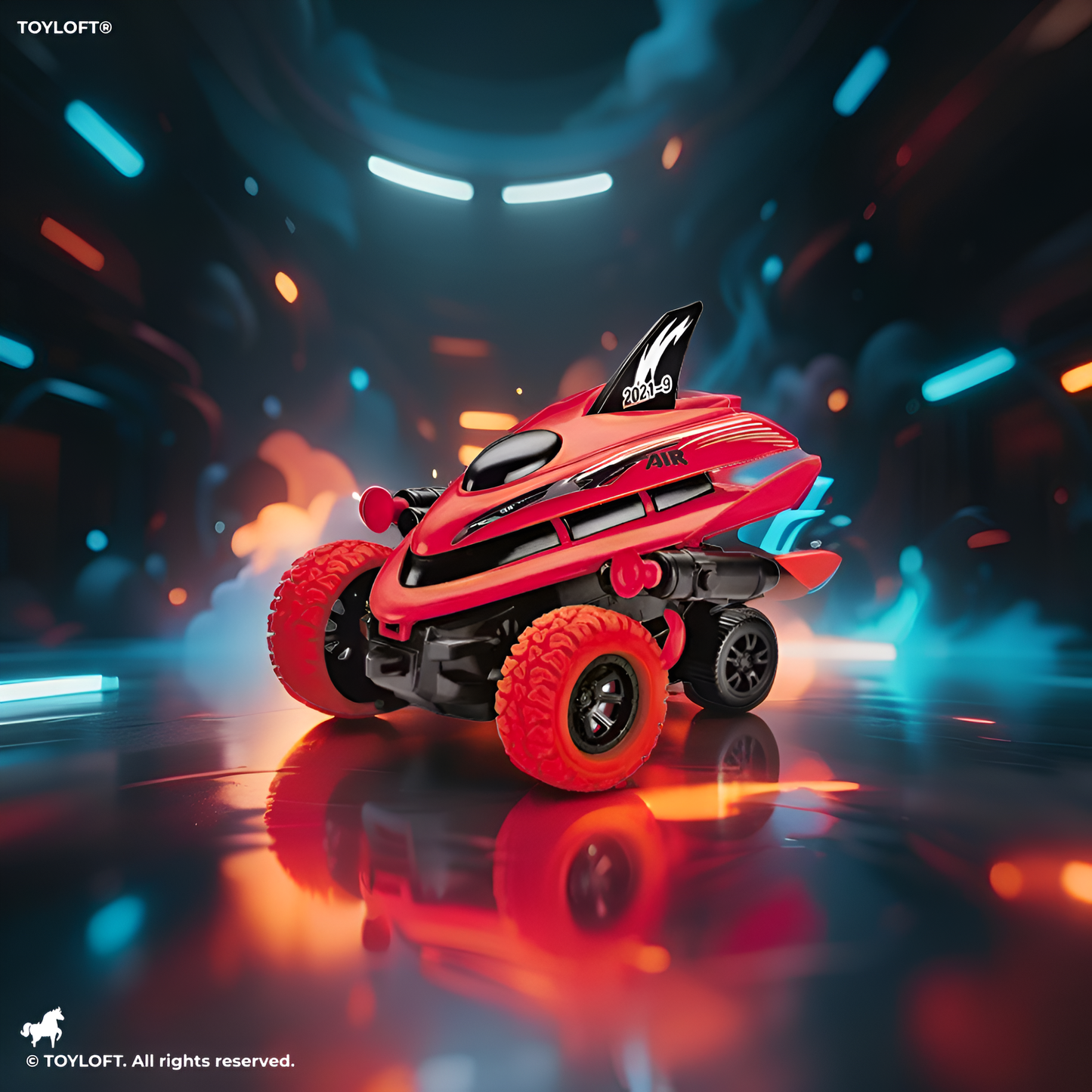 Speed Racer Pull Back Car – Fast Mini Racer Vehicle with Big Wheels Red LMI13763.