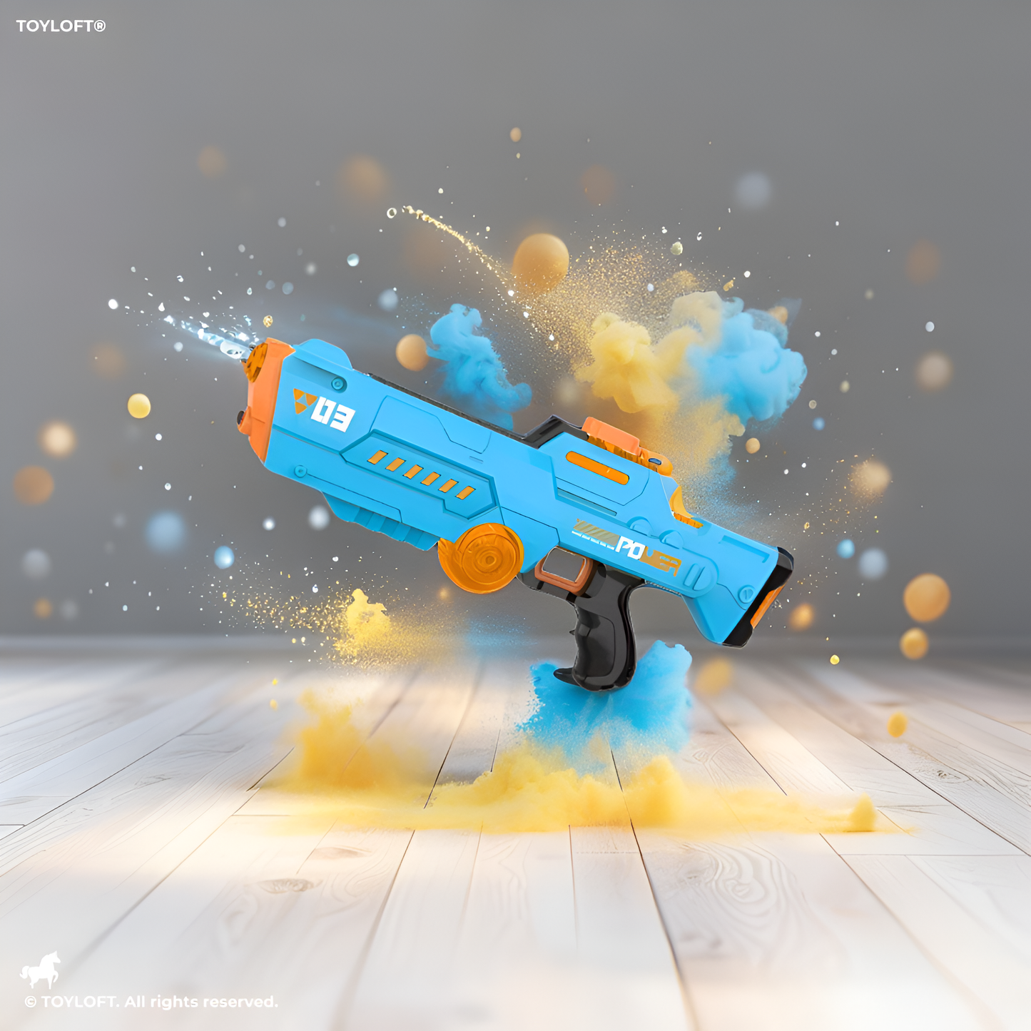 SplashX Electric Water Blaster for Adults & Kids – Automatic Waterproof Squirt Water Gun, High-Power Long-Range 26–32ft Summer Water Toy Blue LMI15937.