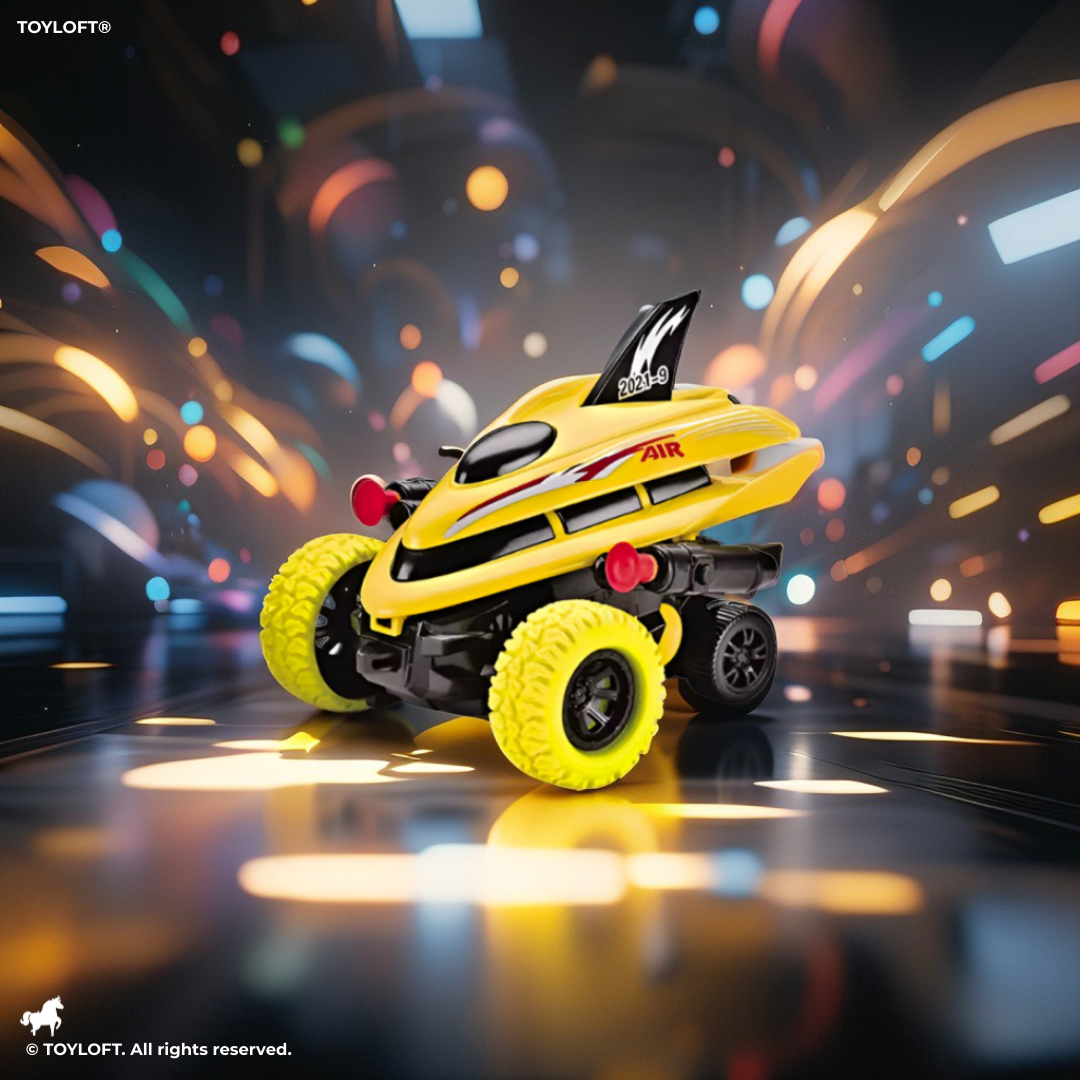 Speed Racer Pull Back Car – Fast Mini Racer Vehicle with Big Wheels Yellow LMI13763.