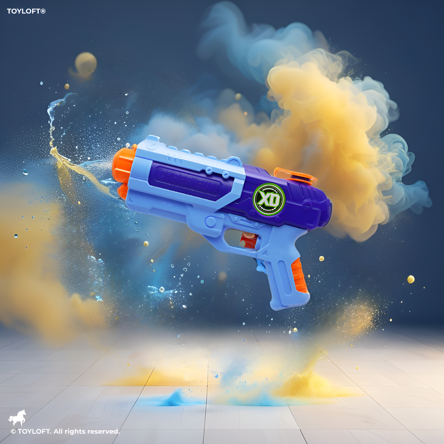 CyberWave – High-Pressure Cyber Water Gun | Strong Outdoor Pichkari for Holi & Summer Play Blue LMI12034.