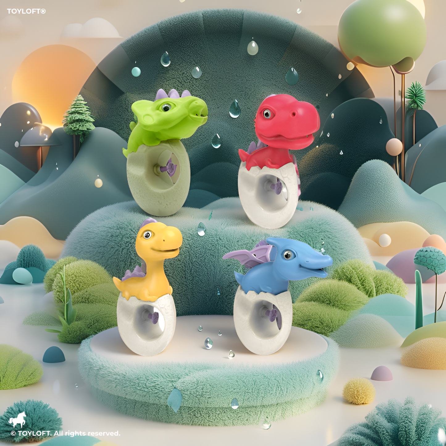 4-Pack Dinosaur Egg Water Toys for Kids – Toddler Bath & Pool Squirt Blasters, Summer Dino Party Favors for Boys & Girls LMI16085