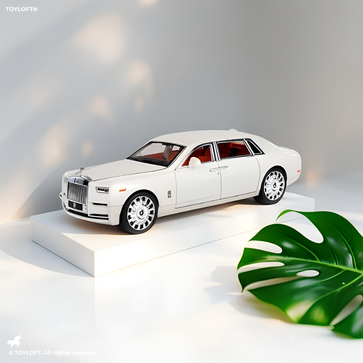 White - Rolls Royce Phantom – Diecast Alloy Vintage Car | Metal Pull-Back Toy & Collectible Gift - Scale 1:20 - TV4914