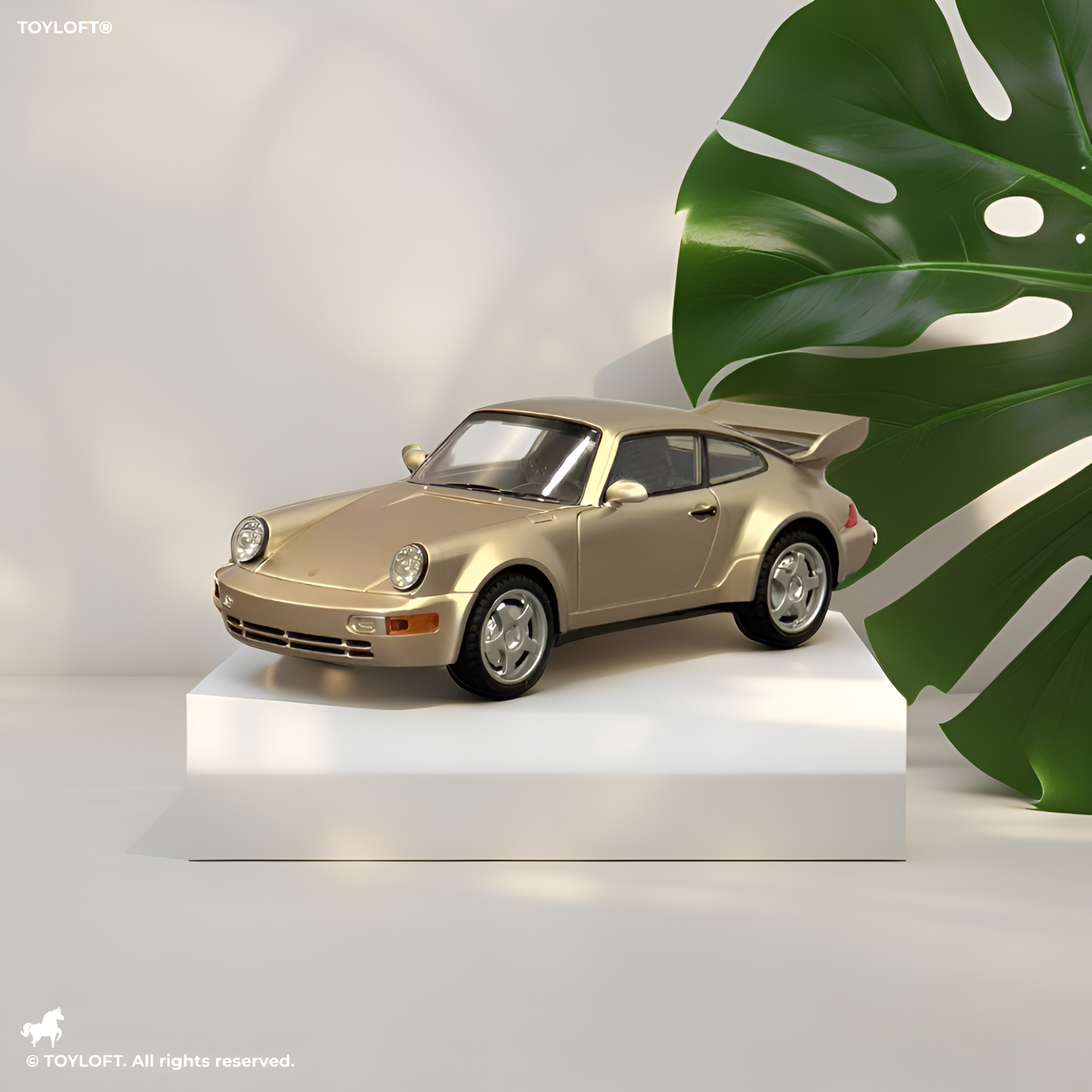 Porsche Corrira RS Diecast Car Toy – Collectible Sports Car Replica Gold Metallic - Free Car Inside.
