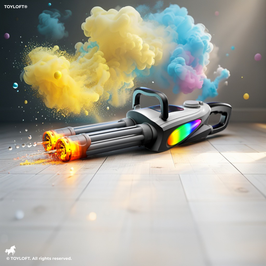 Cyberpunk Dual-Barrel Electric Water Gun with RGB Lights – High-Tech Automatic Squirt Blaster for Summer Fun | LMI15935