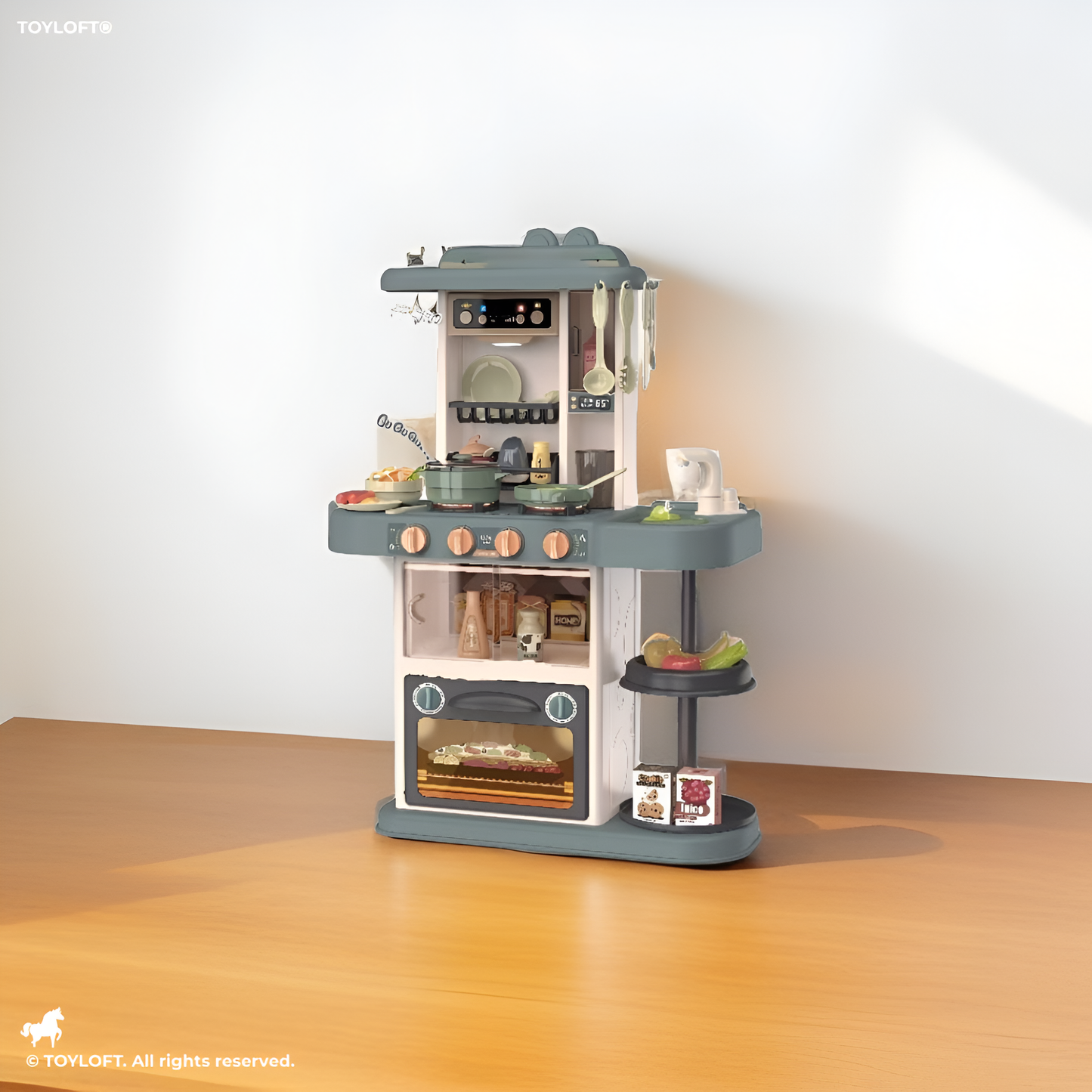 Big Size - Cooking Pretend Play Toy Kitchen Set - Grey (MS-M-1)