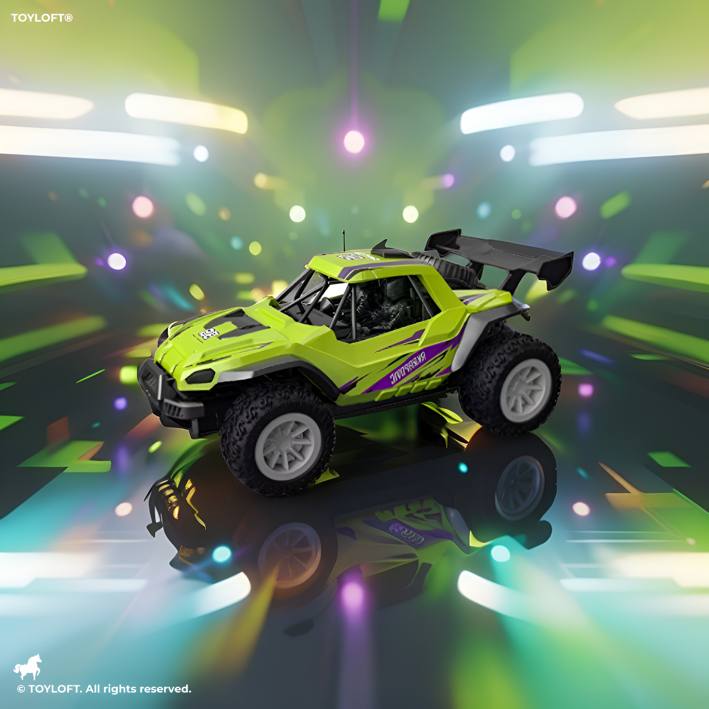 High-Speed Remote Control Off-Road Racing Car – 4x4 RC Buggy with Controller - Green LMI13836.