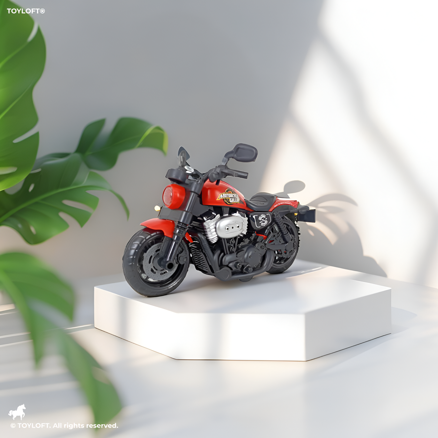 RoadRider - Diecast Motorcycle Toy with Pull Back Action, Lights & Sound Scale 1:10 - LMI15135.