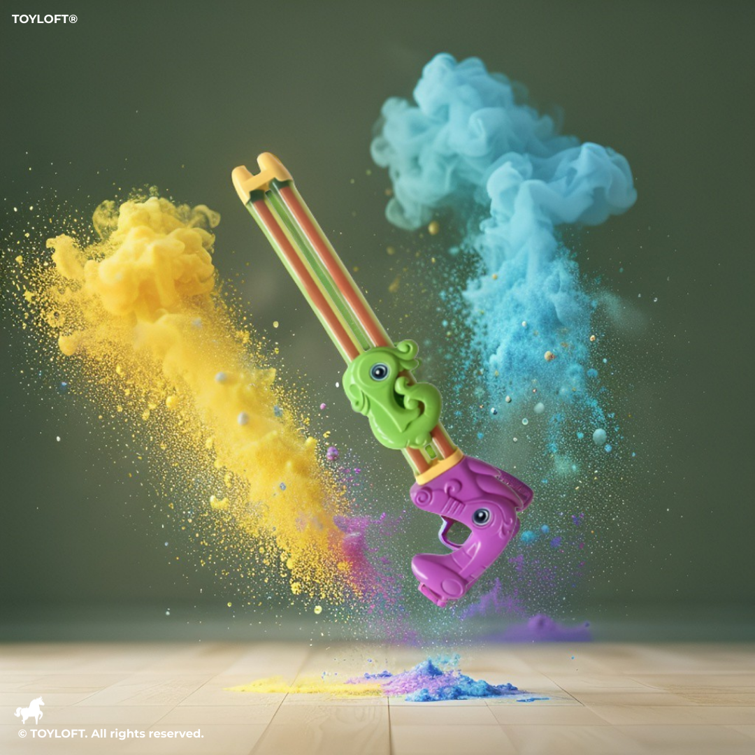 AquaBeast – 200ml Sea-Creature Double Barrel Water Gun | Fun Holi Pichkari for Kids Lavender LMI15865.