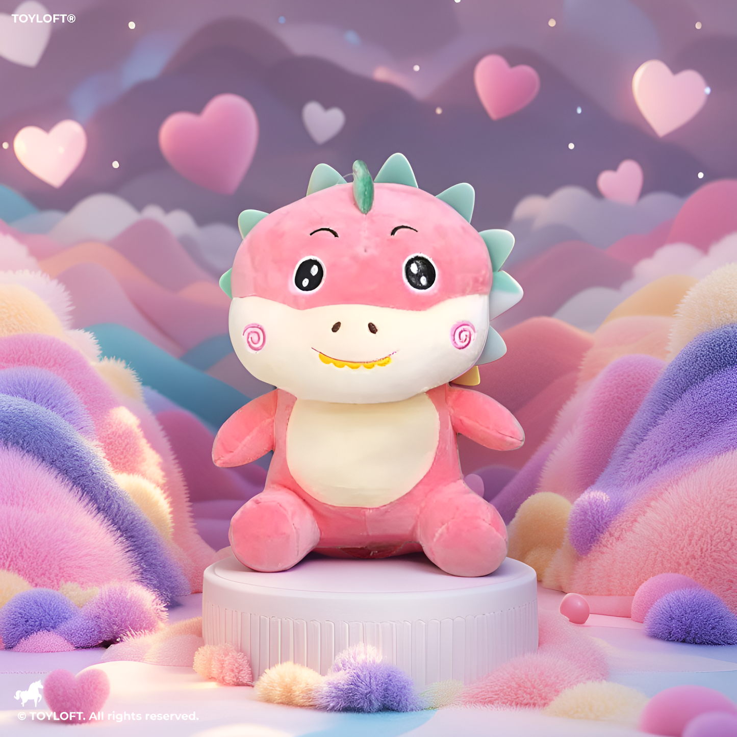 PINK - DinoHug Plush Toy – 10-inch Ultra-Soft Dinosaur Stuffed Animal | Cute & Cuddly Gift for Kids - MS14149