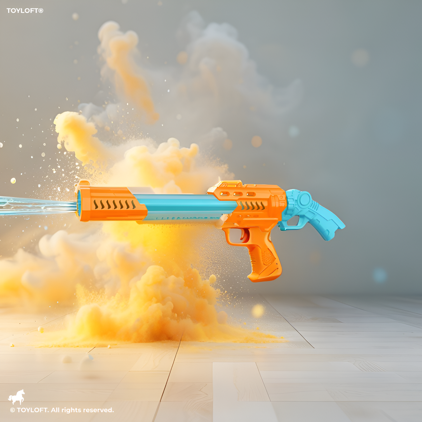 SplashJet Pro – Long-Range Water Gun Pichkari Toy with 6 to 8 Metre Range Orange LMI11418.