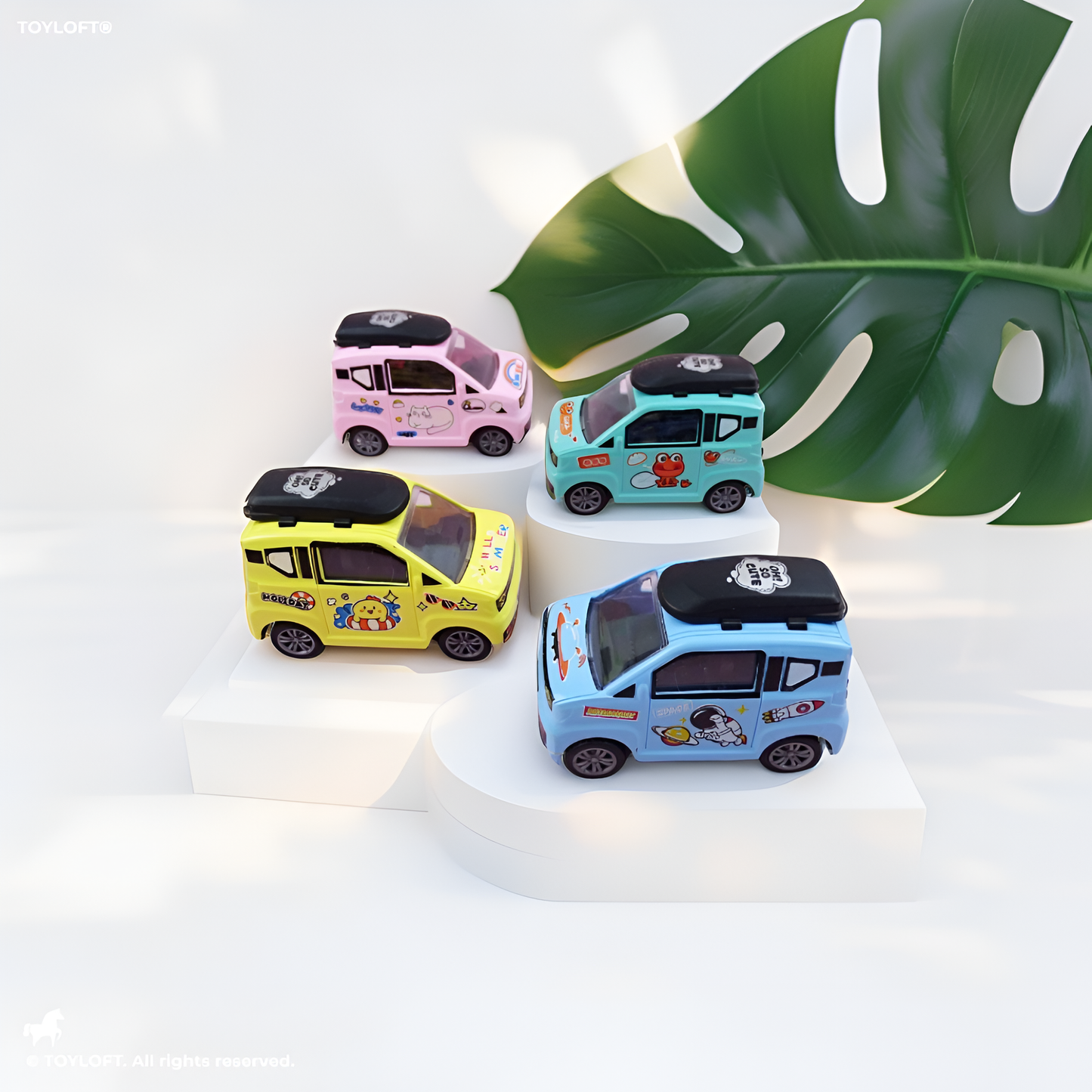 Cute Mini Station Wagon Toy Car Set 12 Pack | Adorable Pull-Back Action Vehicles for Kids LMI15843.