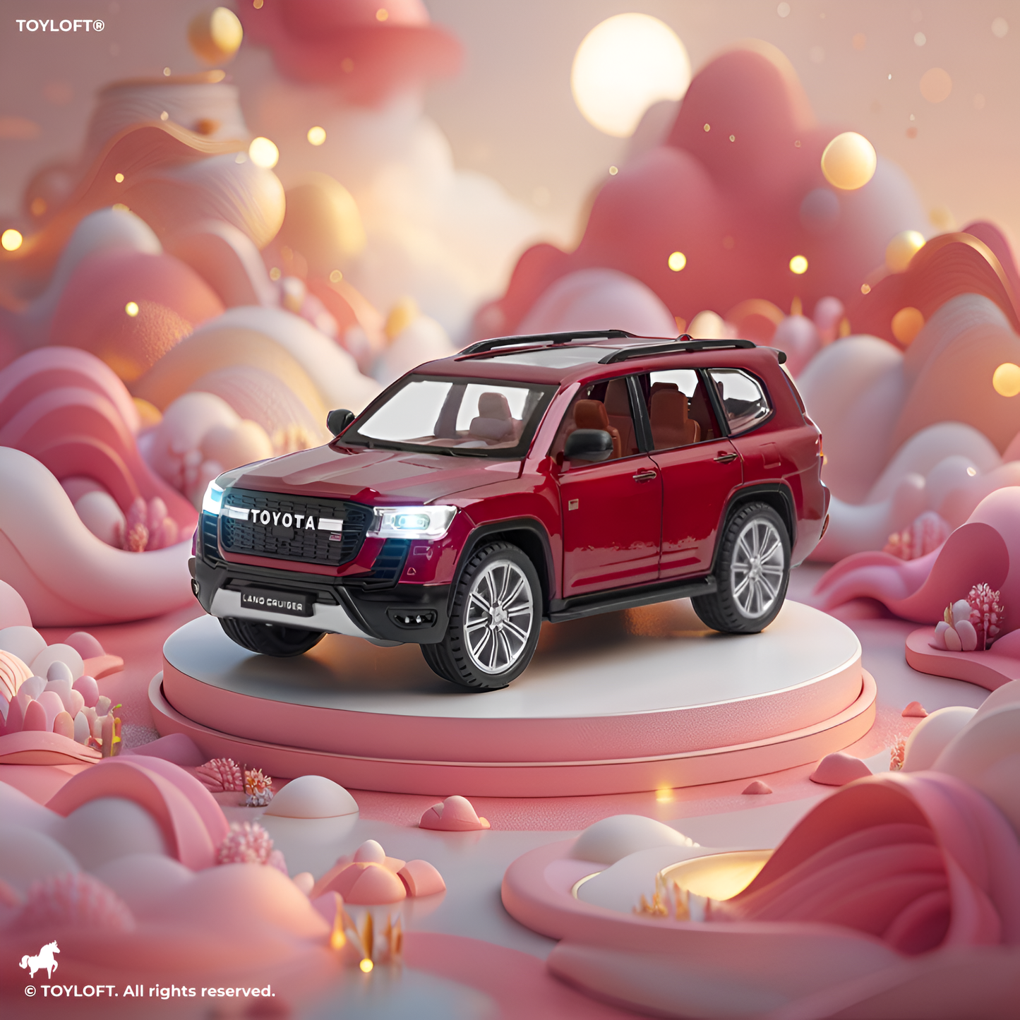 Land Cruiser GT 1/32 Diecast Car – Metal Body, Light & Sound, Realistic Miniature Model LMI15674.