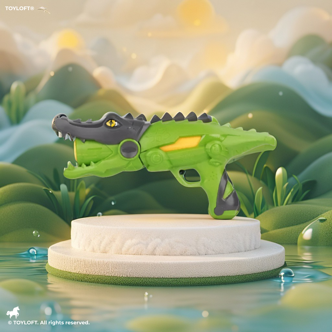 Crocodile Animal Water Gun Blaster – Fun Alligator Design Squirt Gun for Toddlers & Kids, Easy-Grip Summer Toy for Pool, Beach & Backyard (Green/Black) LMI11826