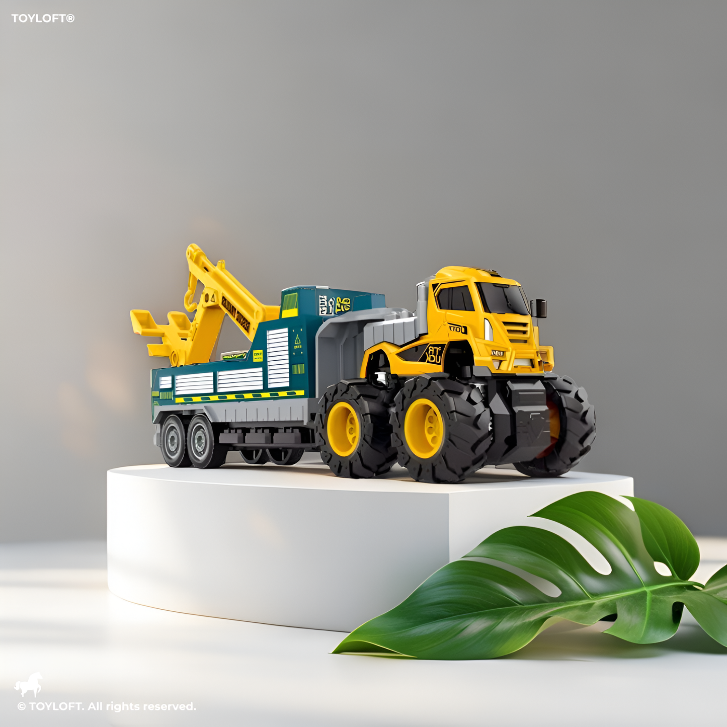 Freight Truck with Crane & Excavator - Heavy-Duty Construction Power in One Vehicle NX13514.