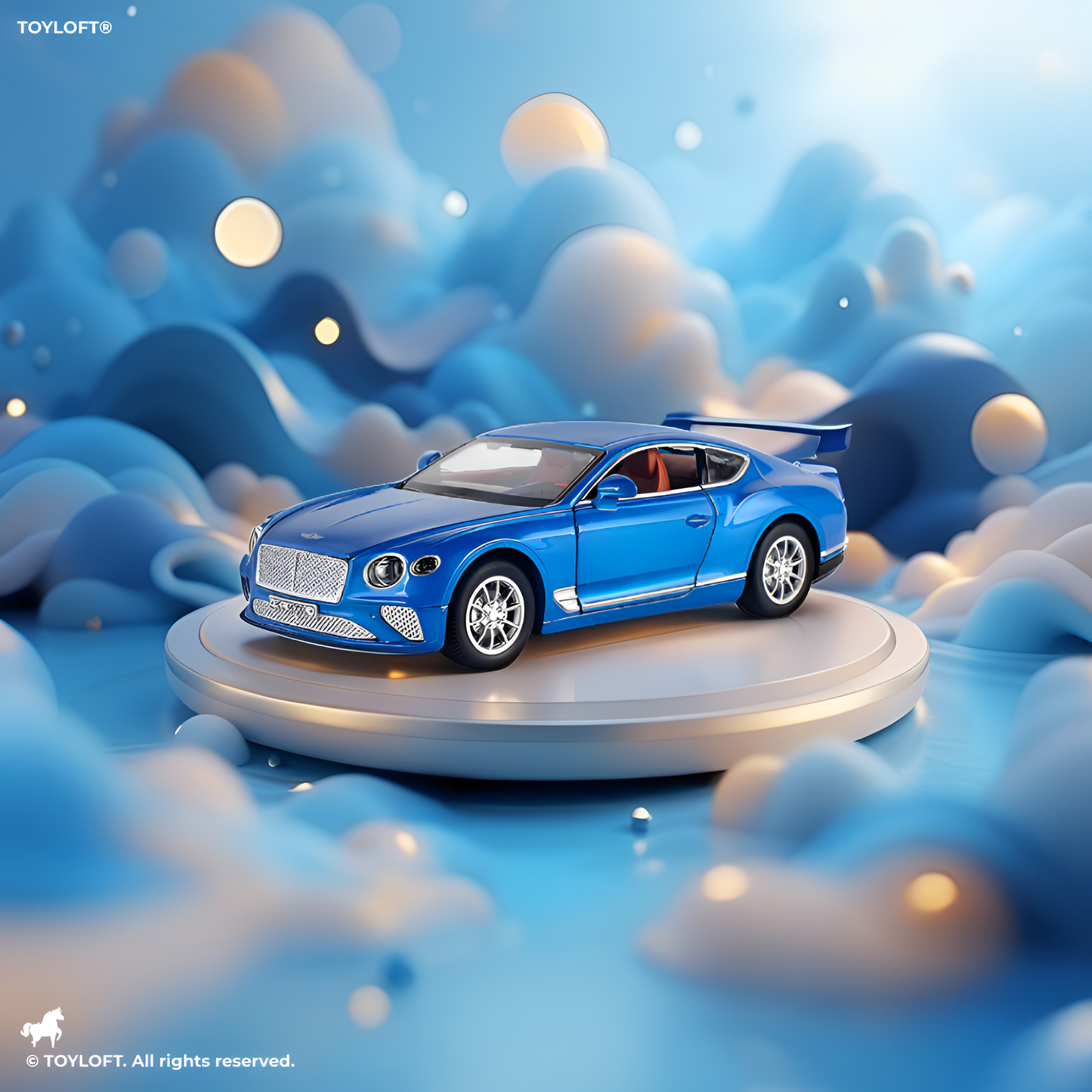 Bentley Continental GT Diecast Model Car 1:36 Scale Luxury Collector's Blue Toy.